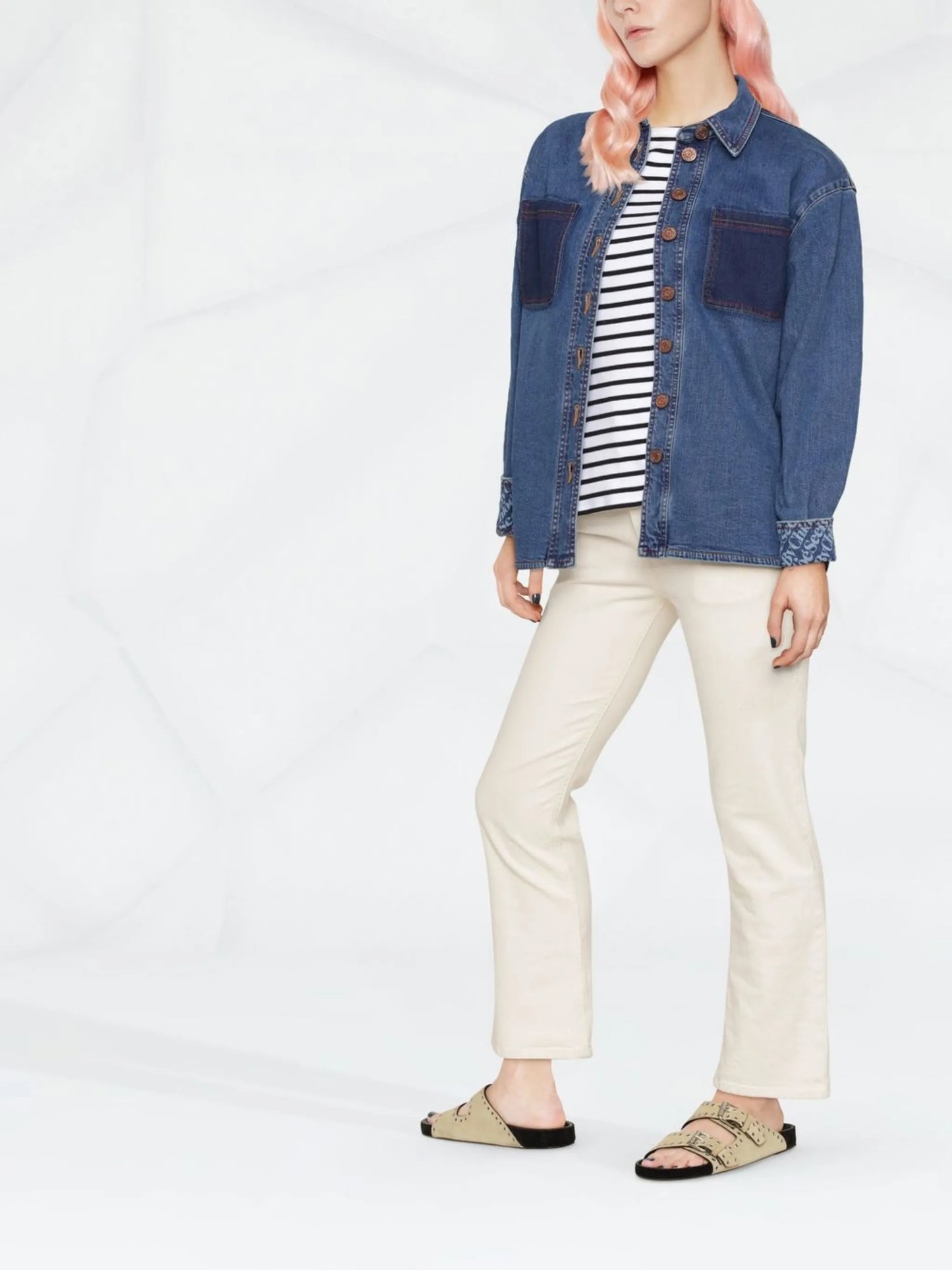 long-sleeve denim shirt