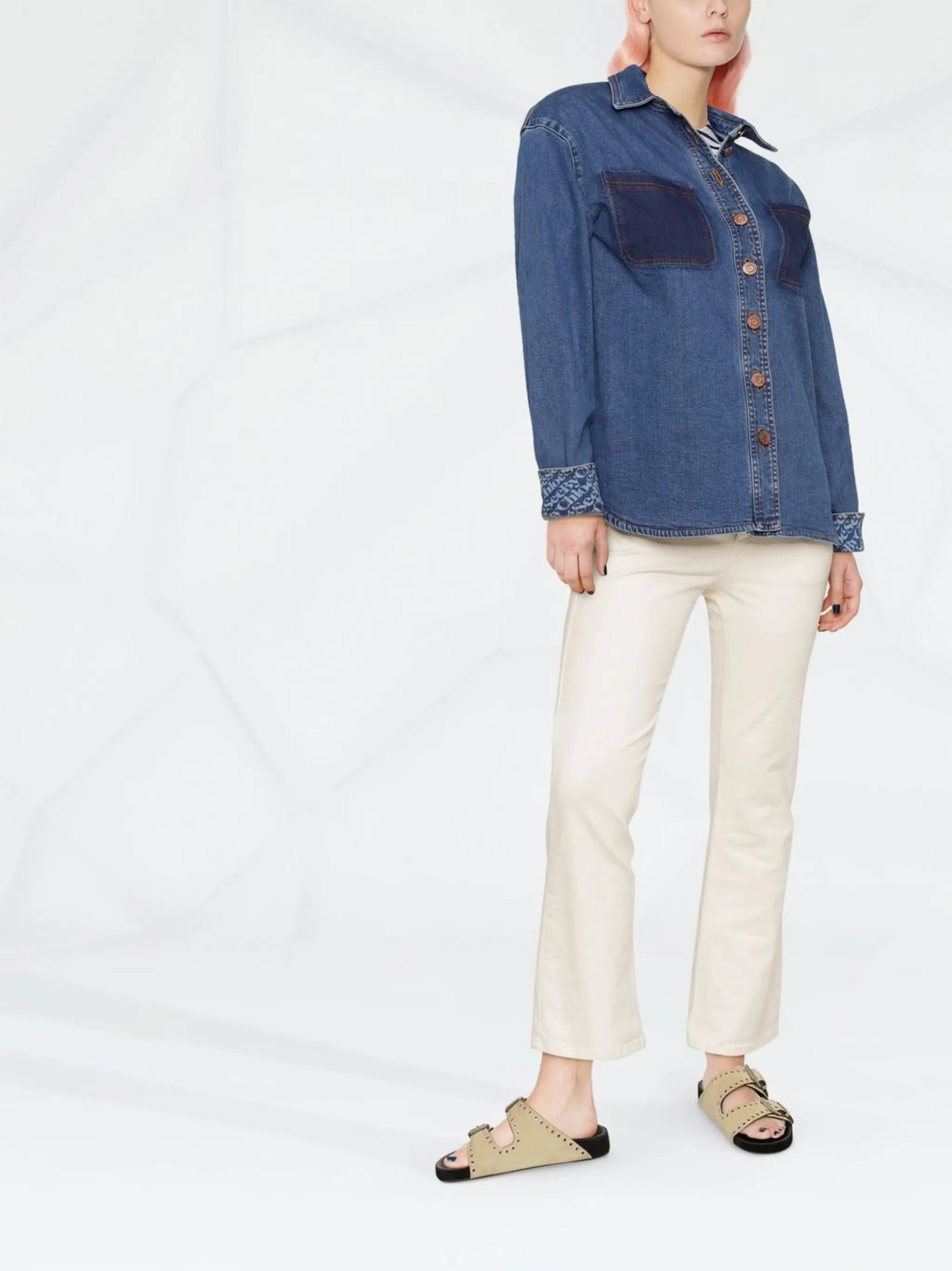 long-sleeve denim shirt