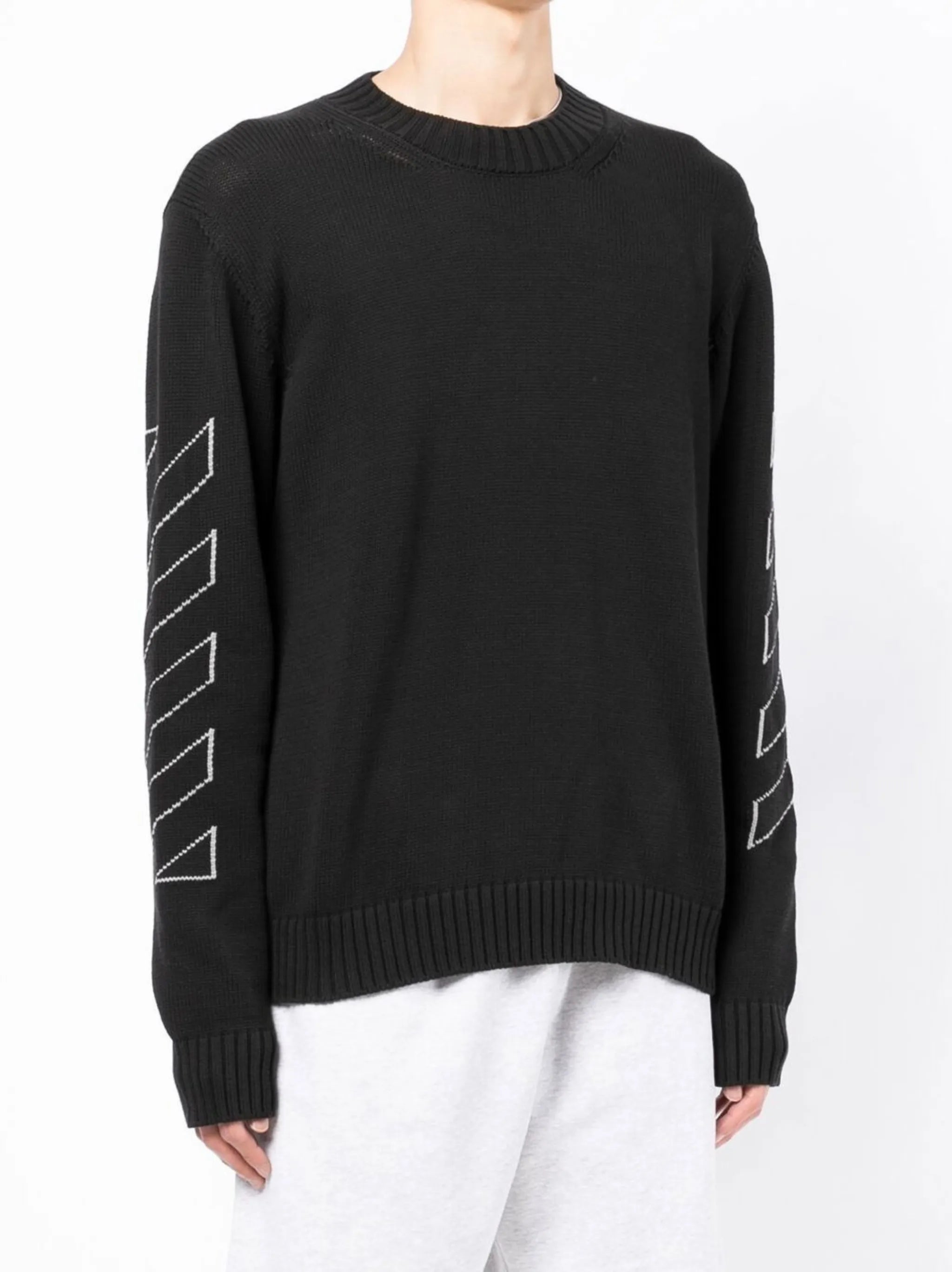 arrow-print crew-neck jumper