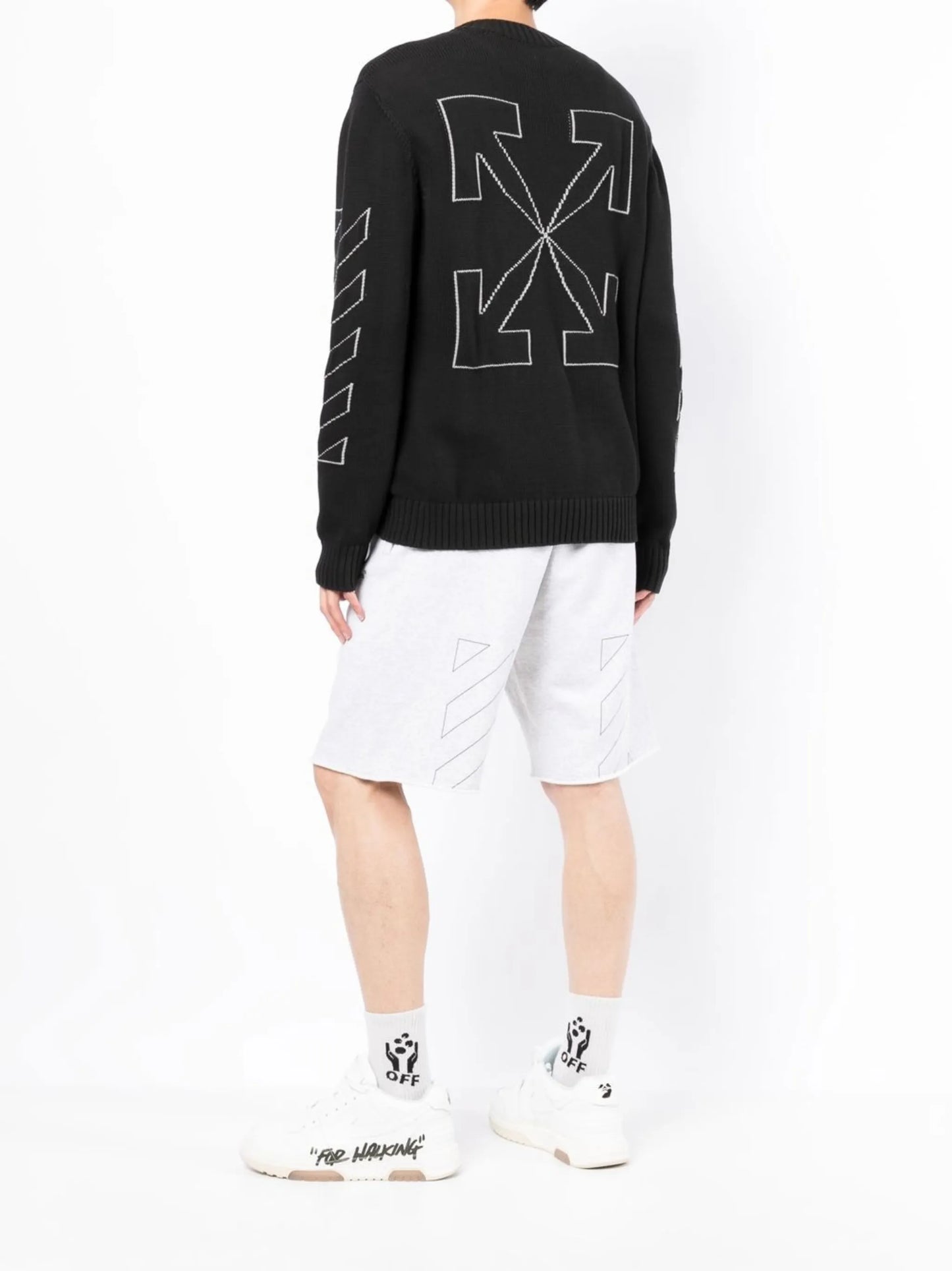 arrow-print crew-neck jumper