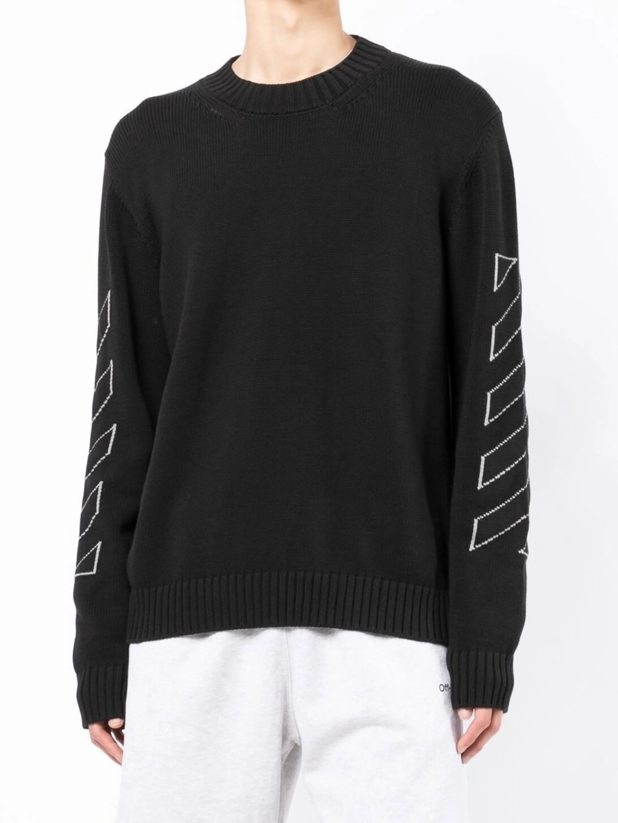 arrow-print crew-neck jumper