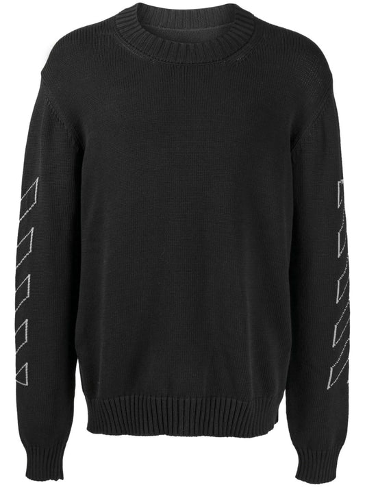 arrow-print crew-neck jumper
