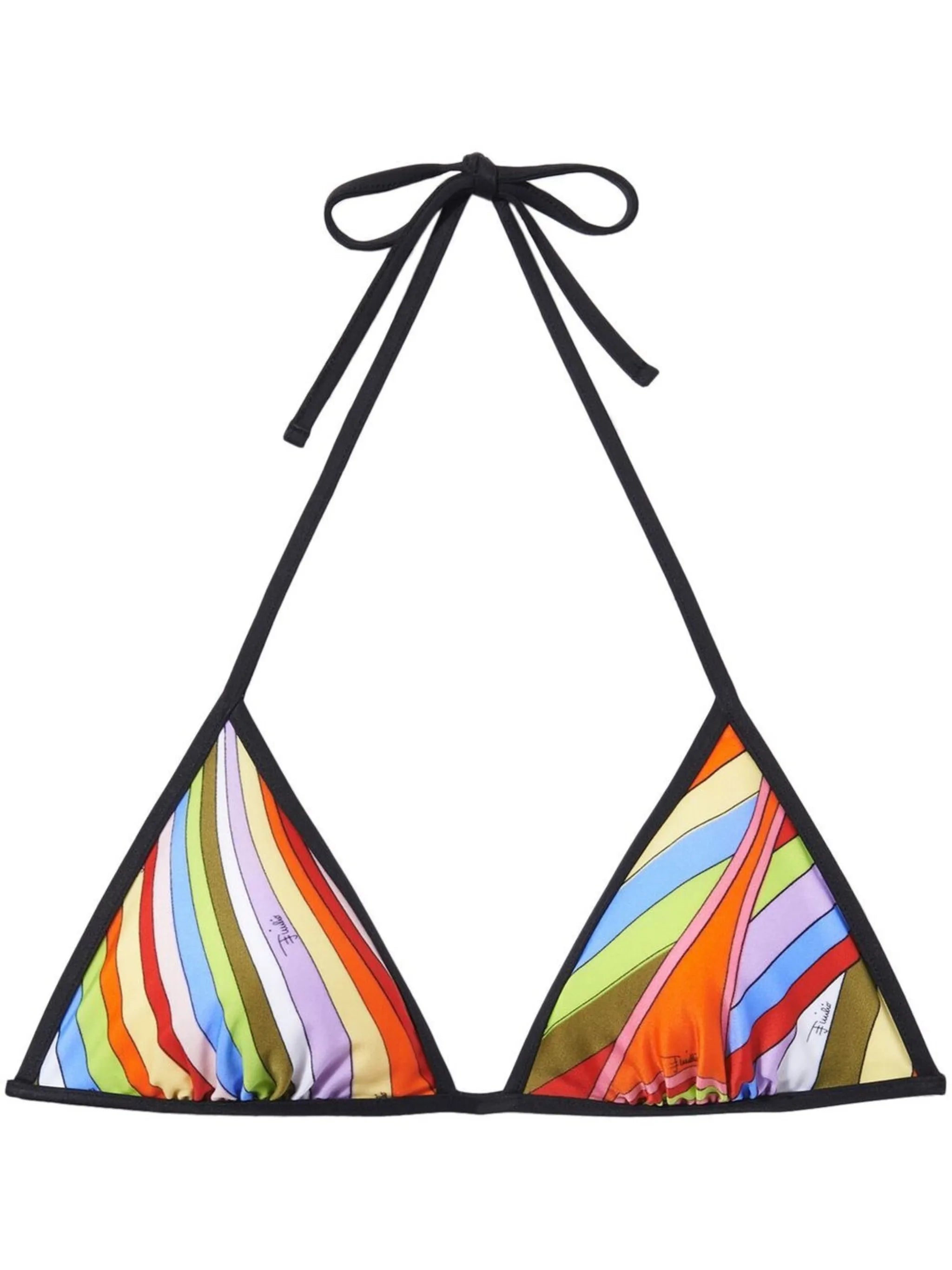 Iride-print triangle bikini top