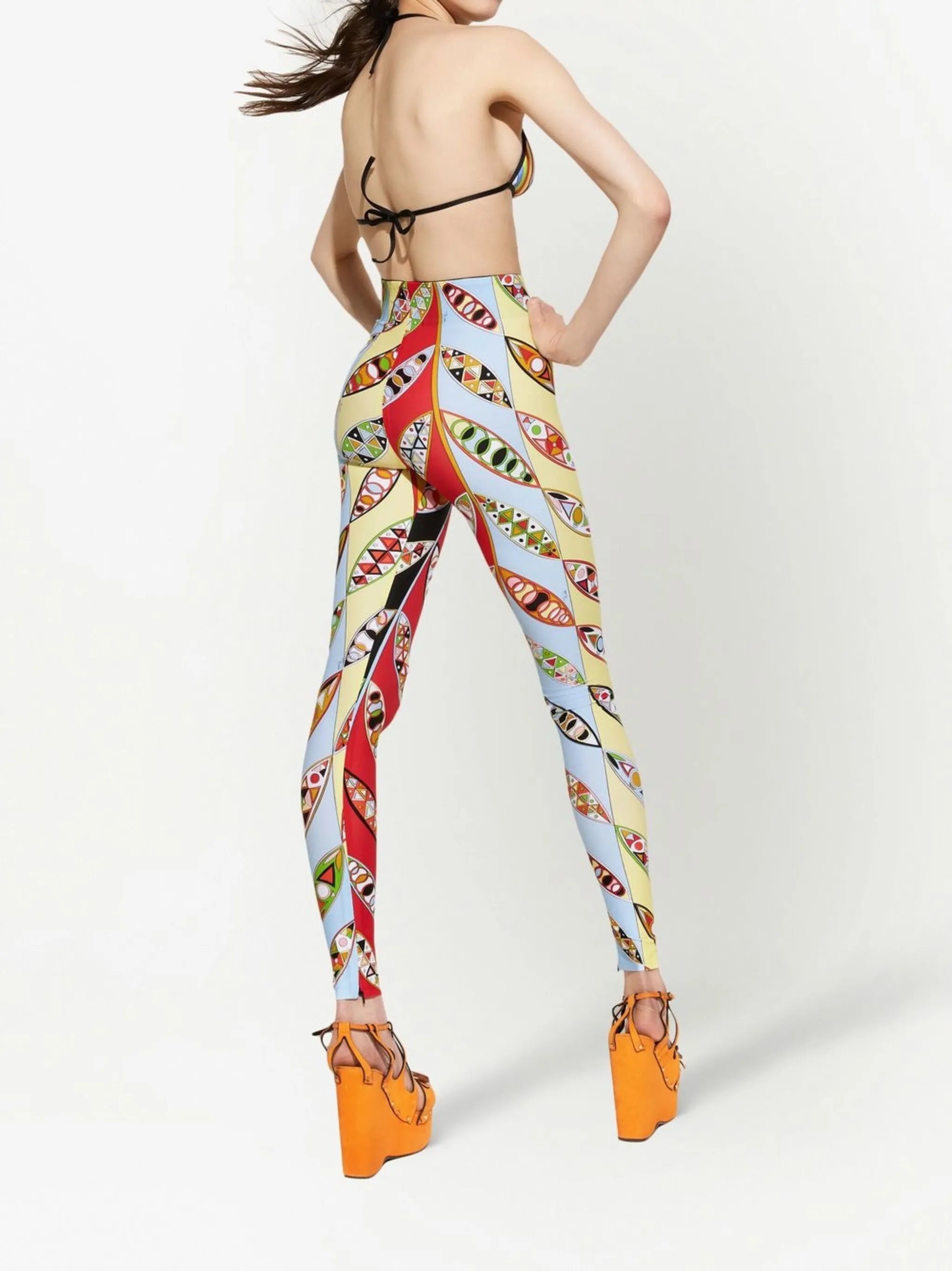 Iride-print triangle bikini top