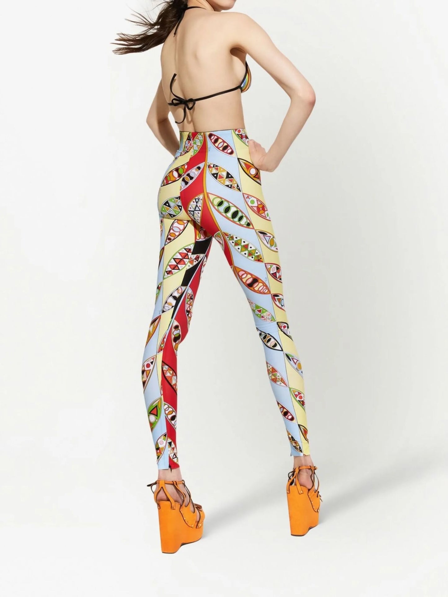 Iride-print triangle bikini top