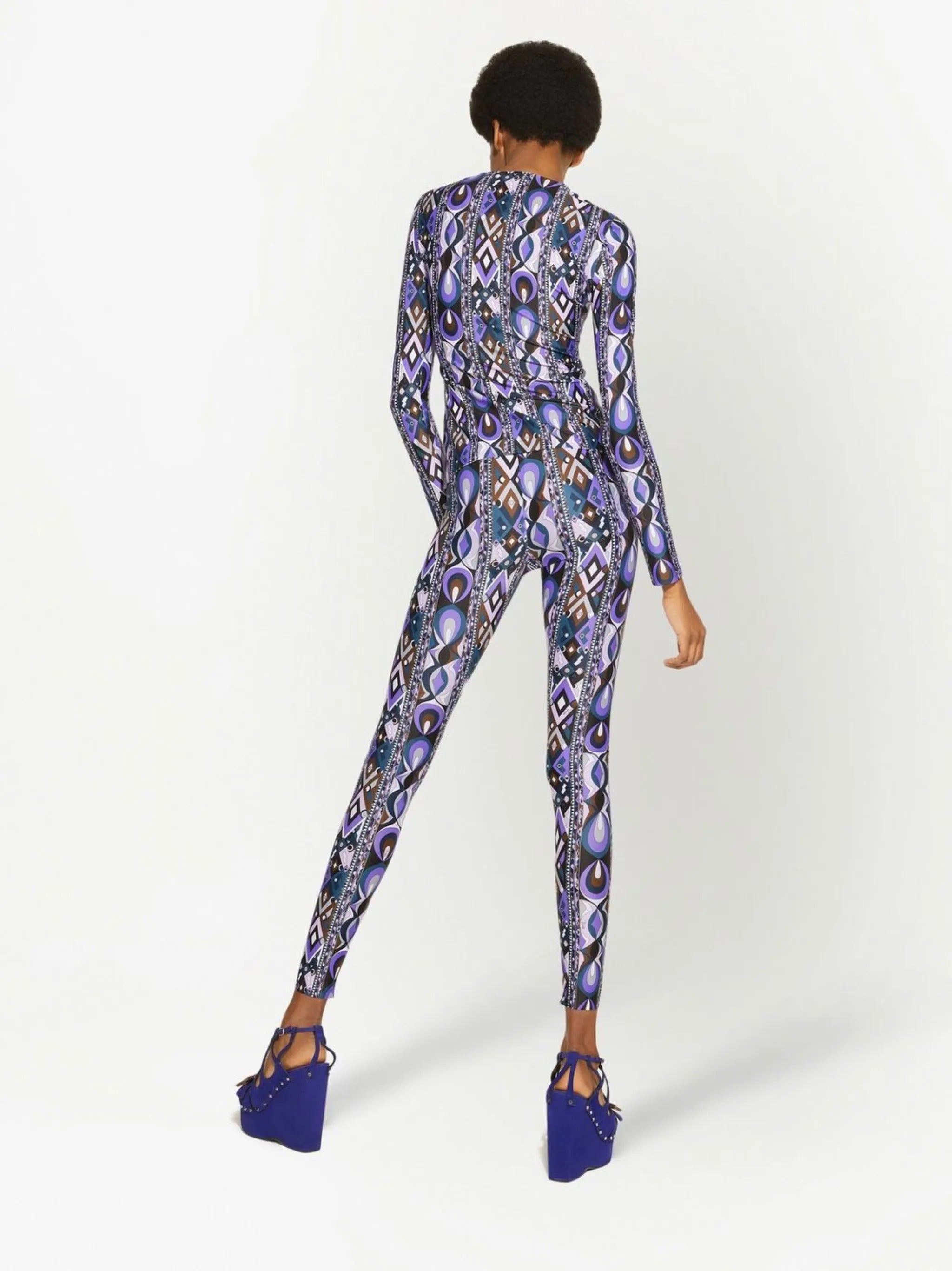 Rombi-print long-sleeve top