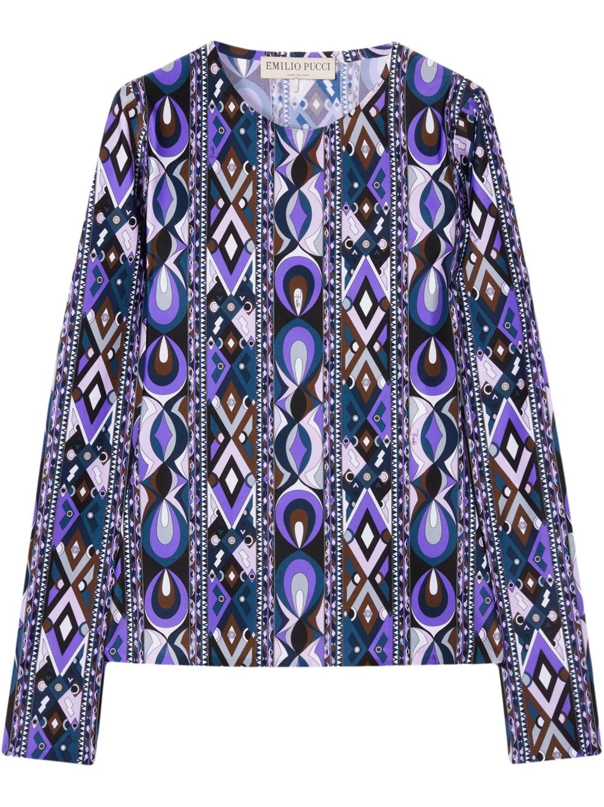 Rombi-print long-sleeve top