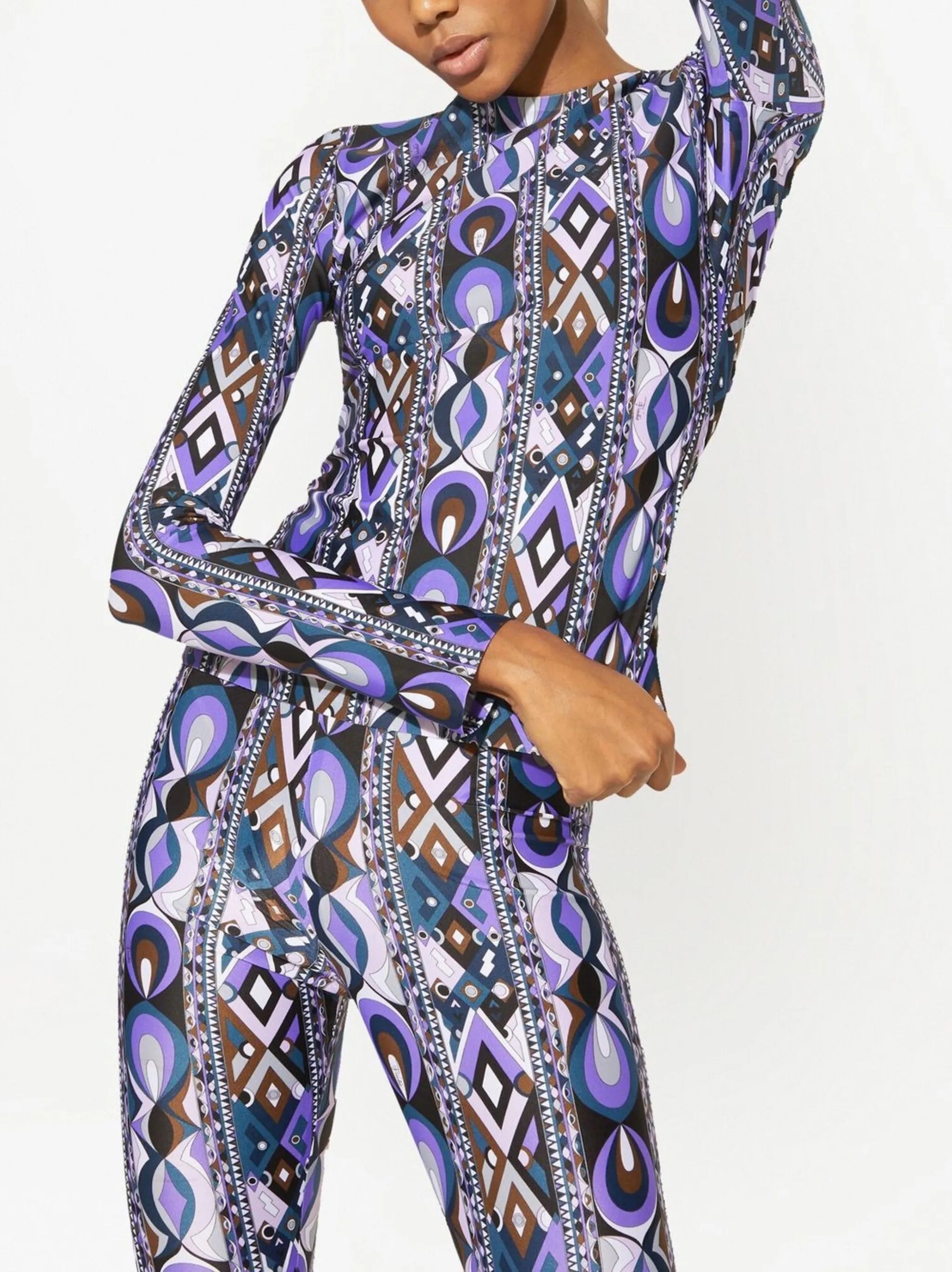 Rombi-print long-sleeve top