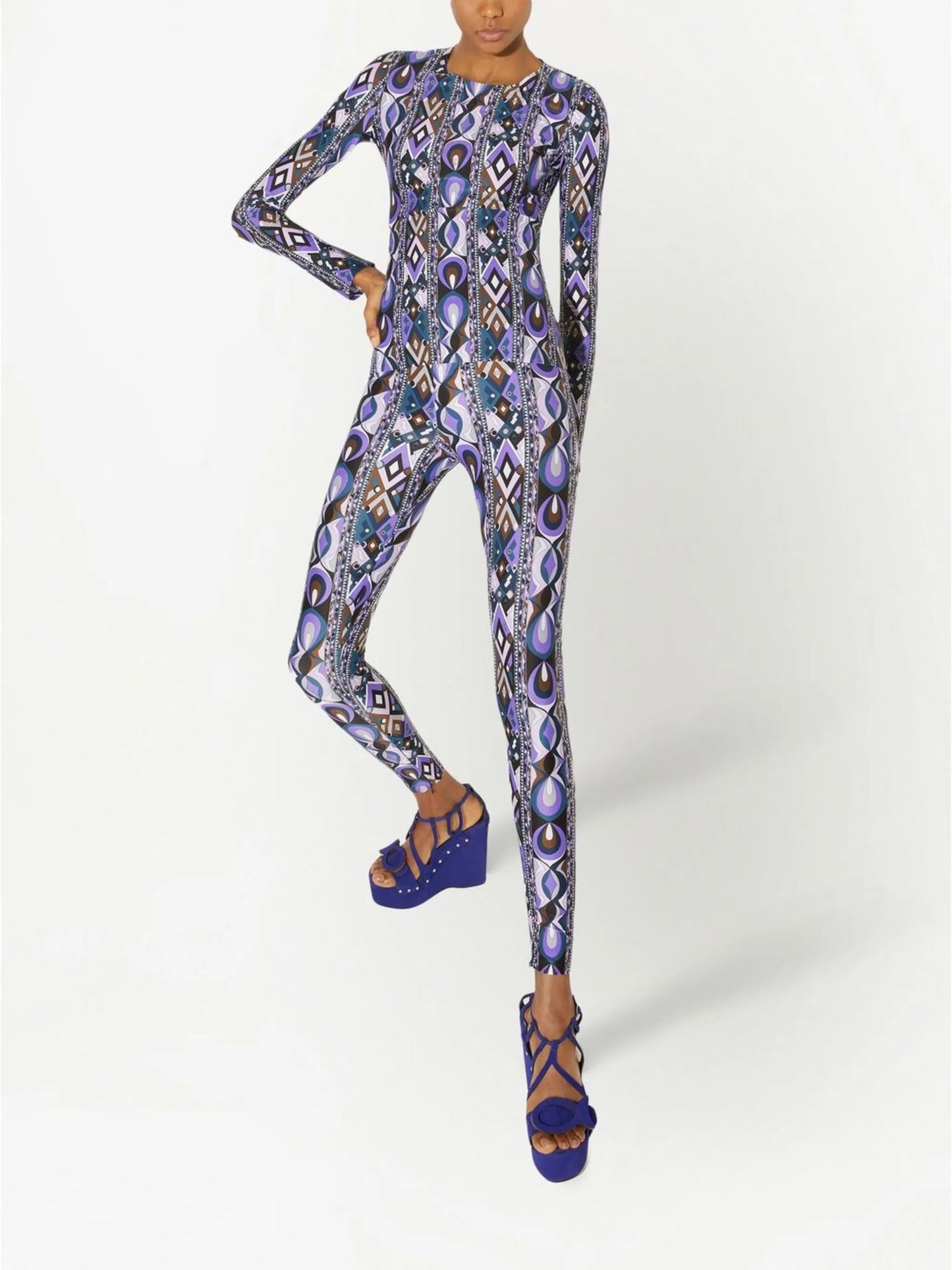 Rombi-print long-sleeve top
