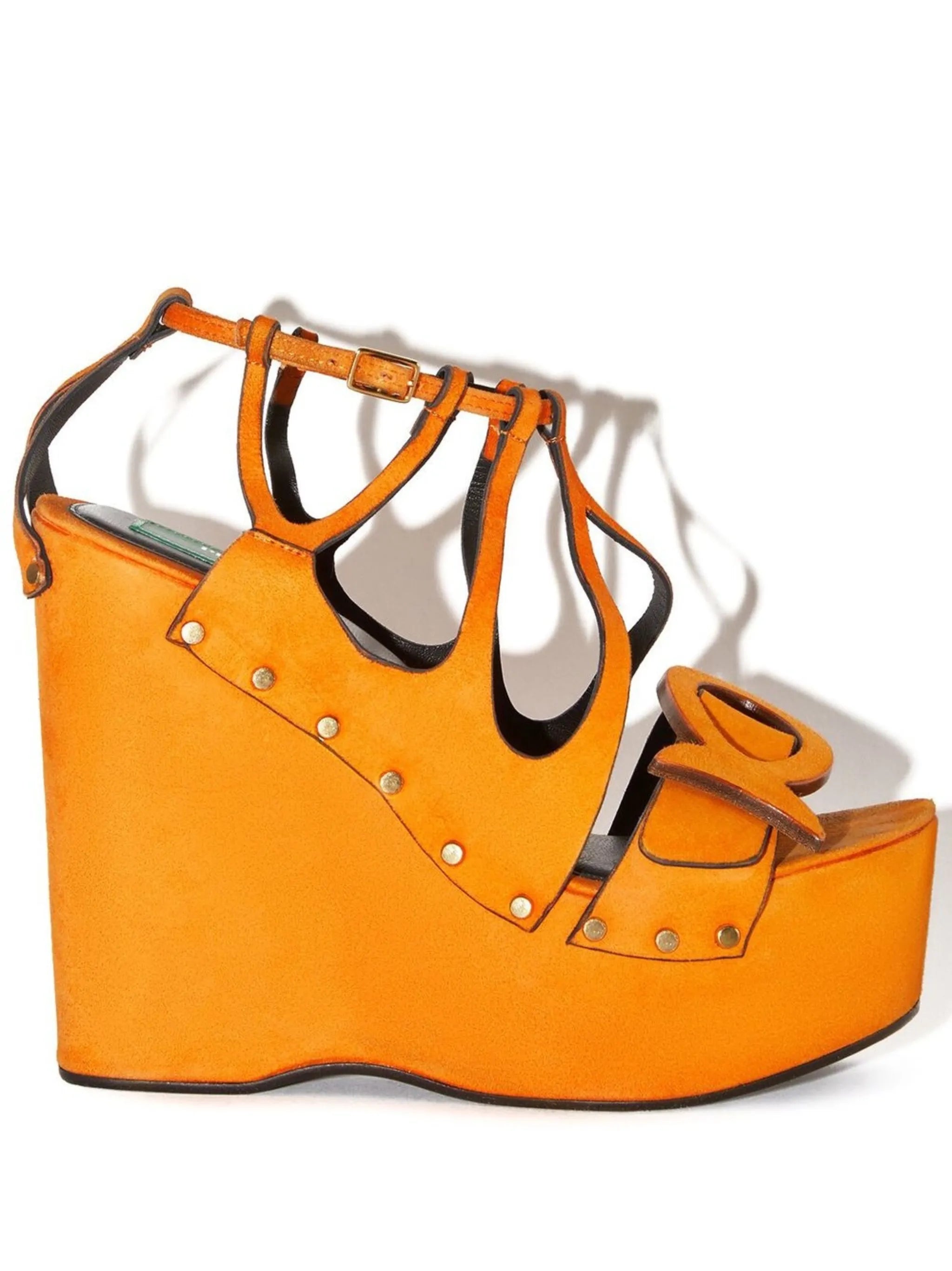fish-detail cut-out wedge sandals
