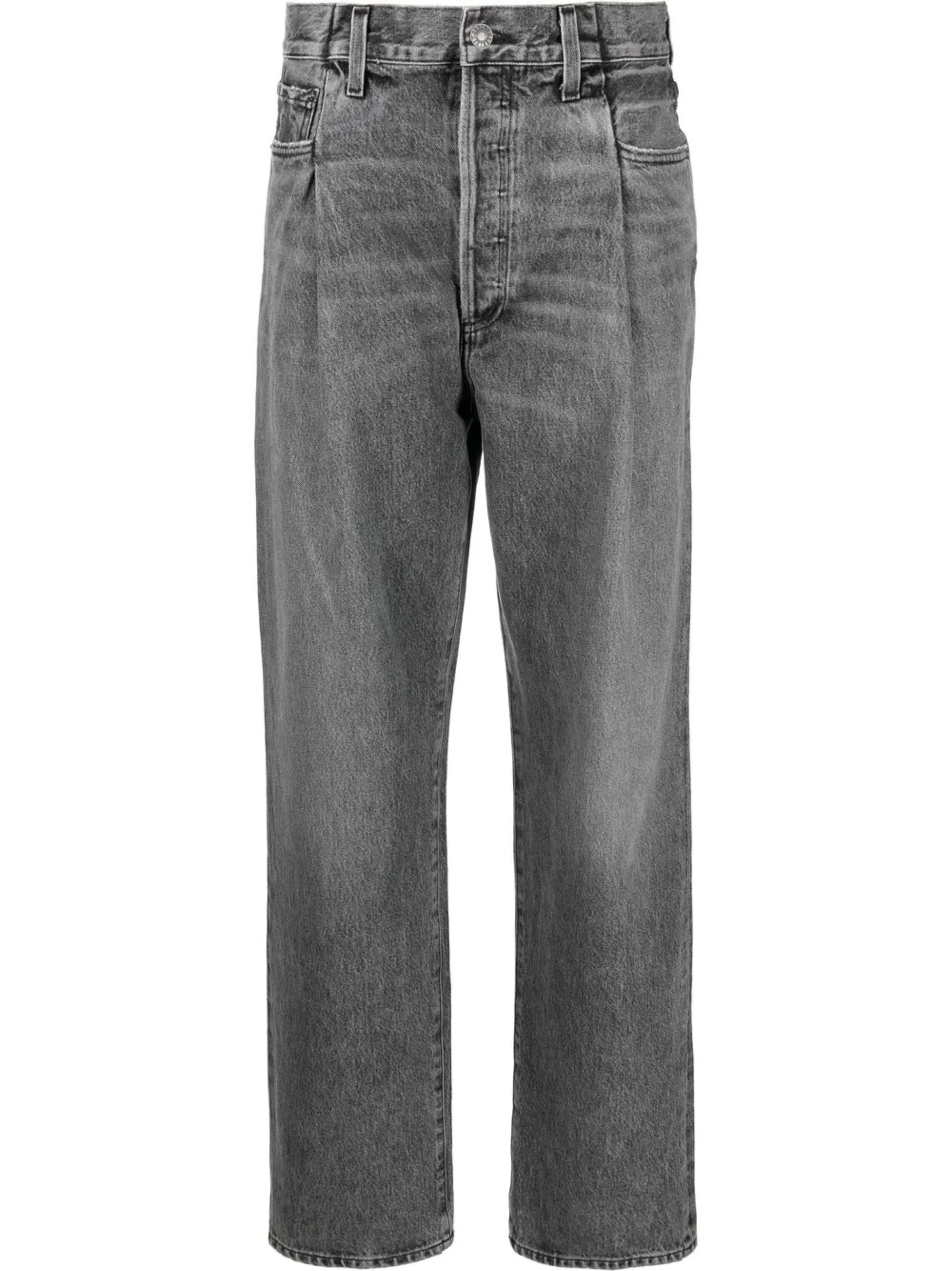high-rise straight-leg jeans
