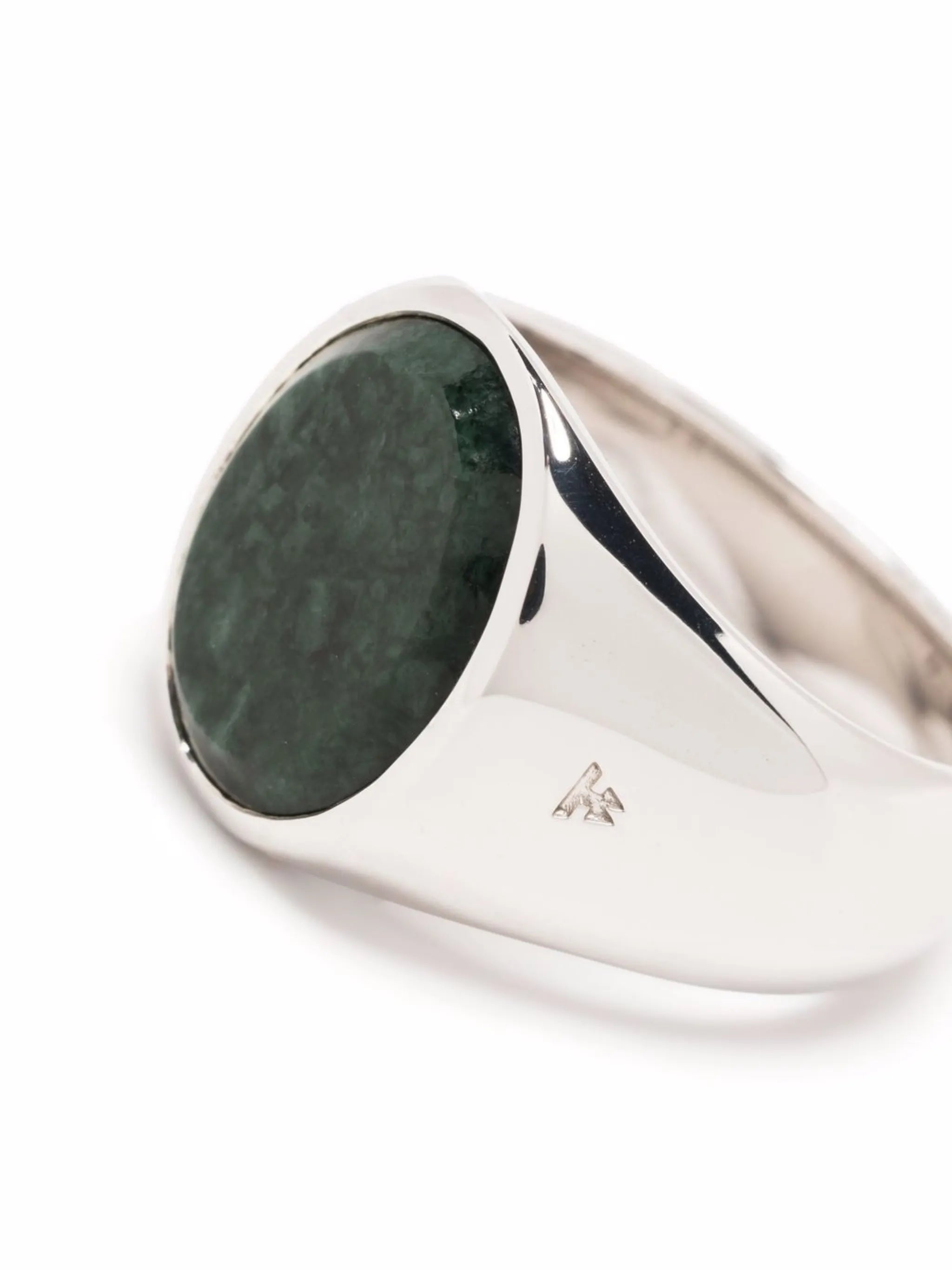 oval green marble ring