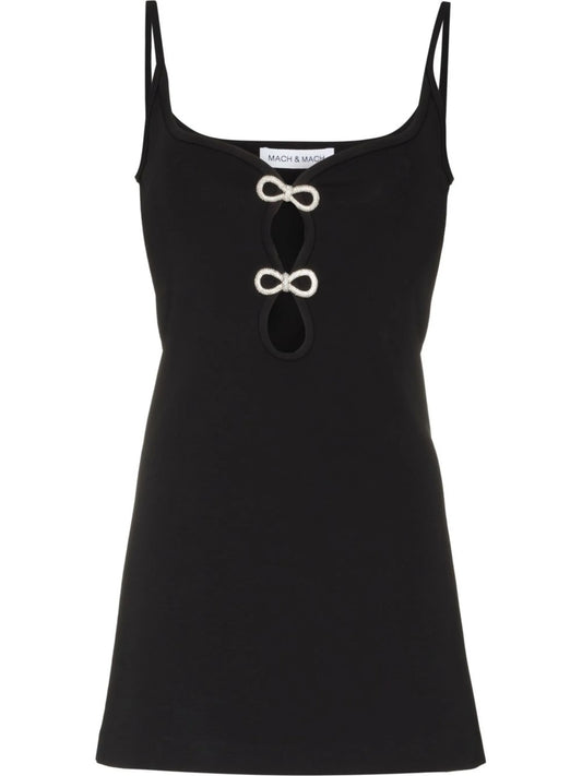 bow-embellished mini dress