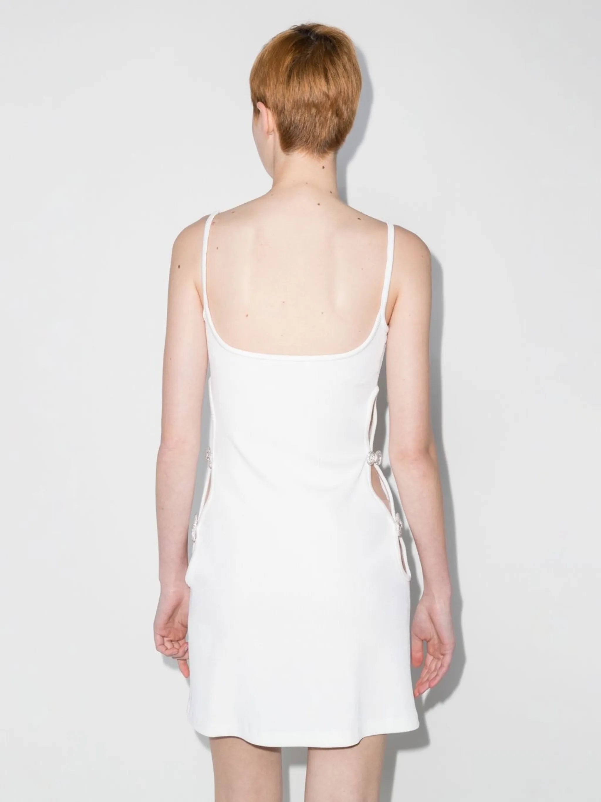 crystal-bow cutout minidress