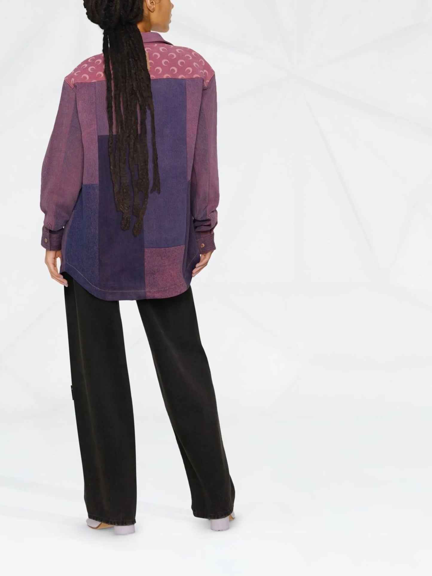 patchwork logo-print shirt