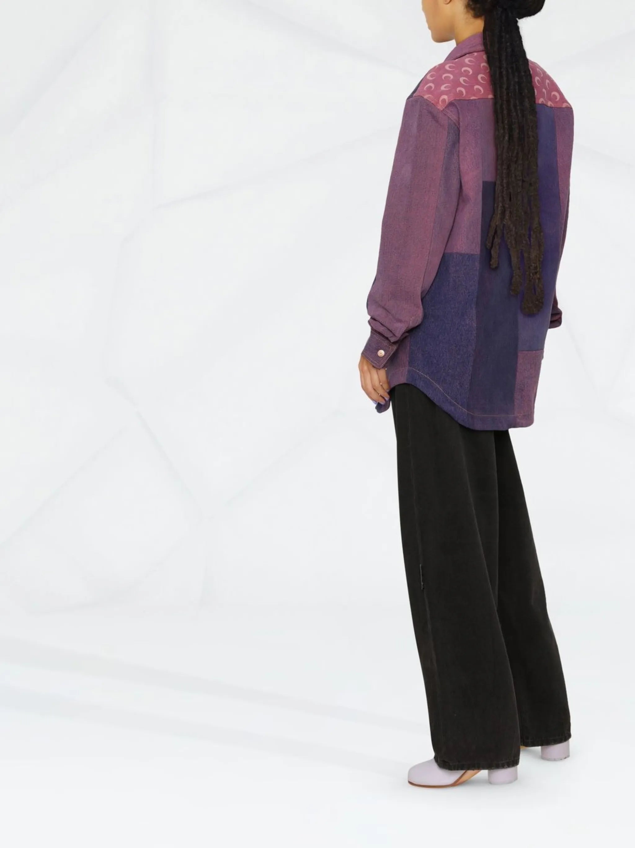 patchwork logo-print shirt
