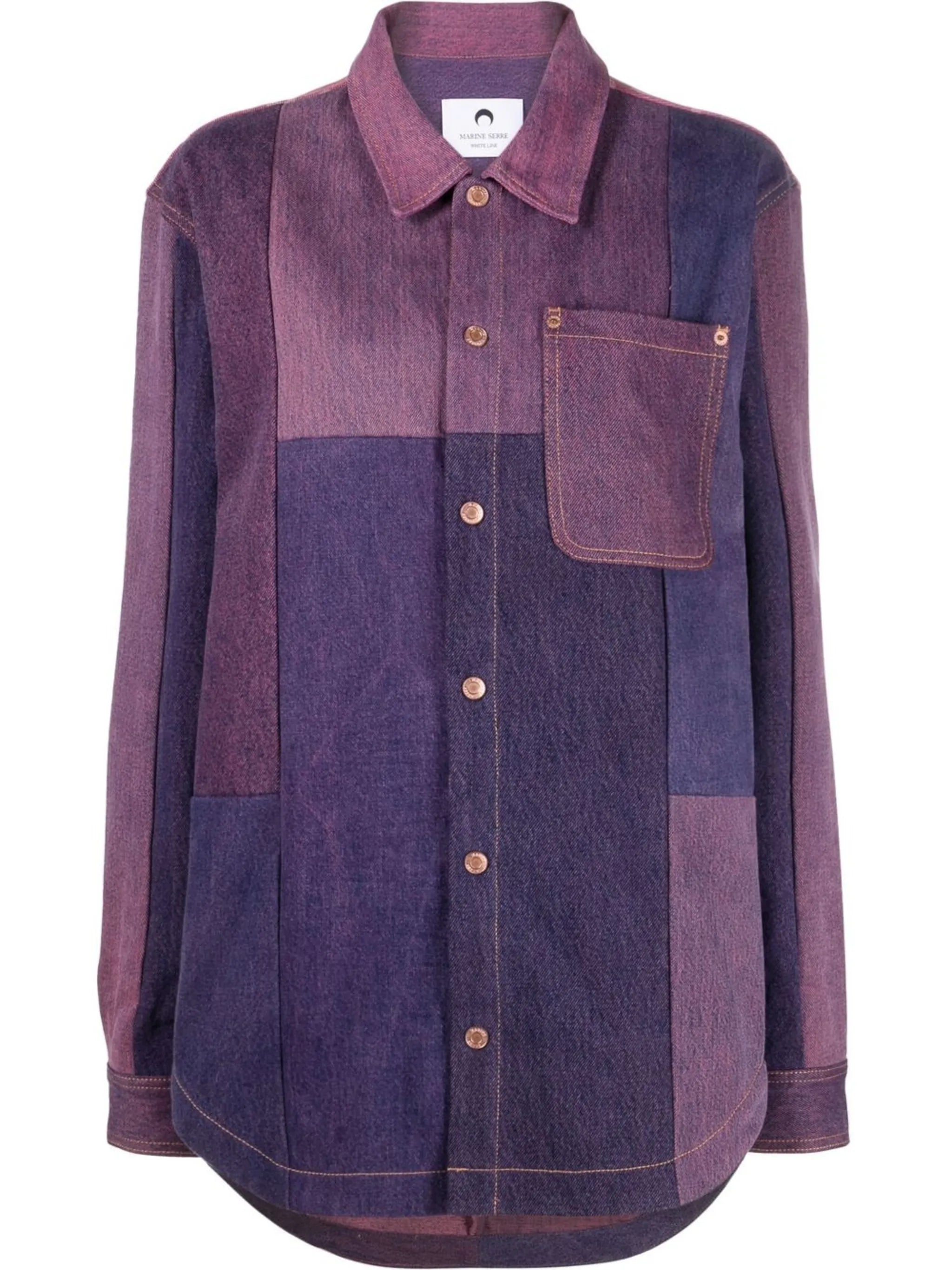 patchwork logo-print shirt