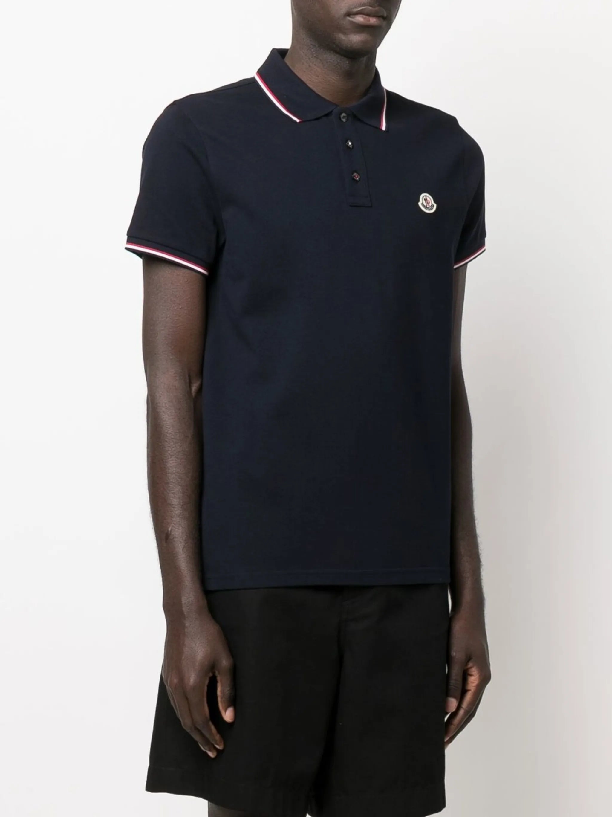 logo-patch tipped polo shirt