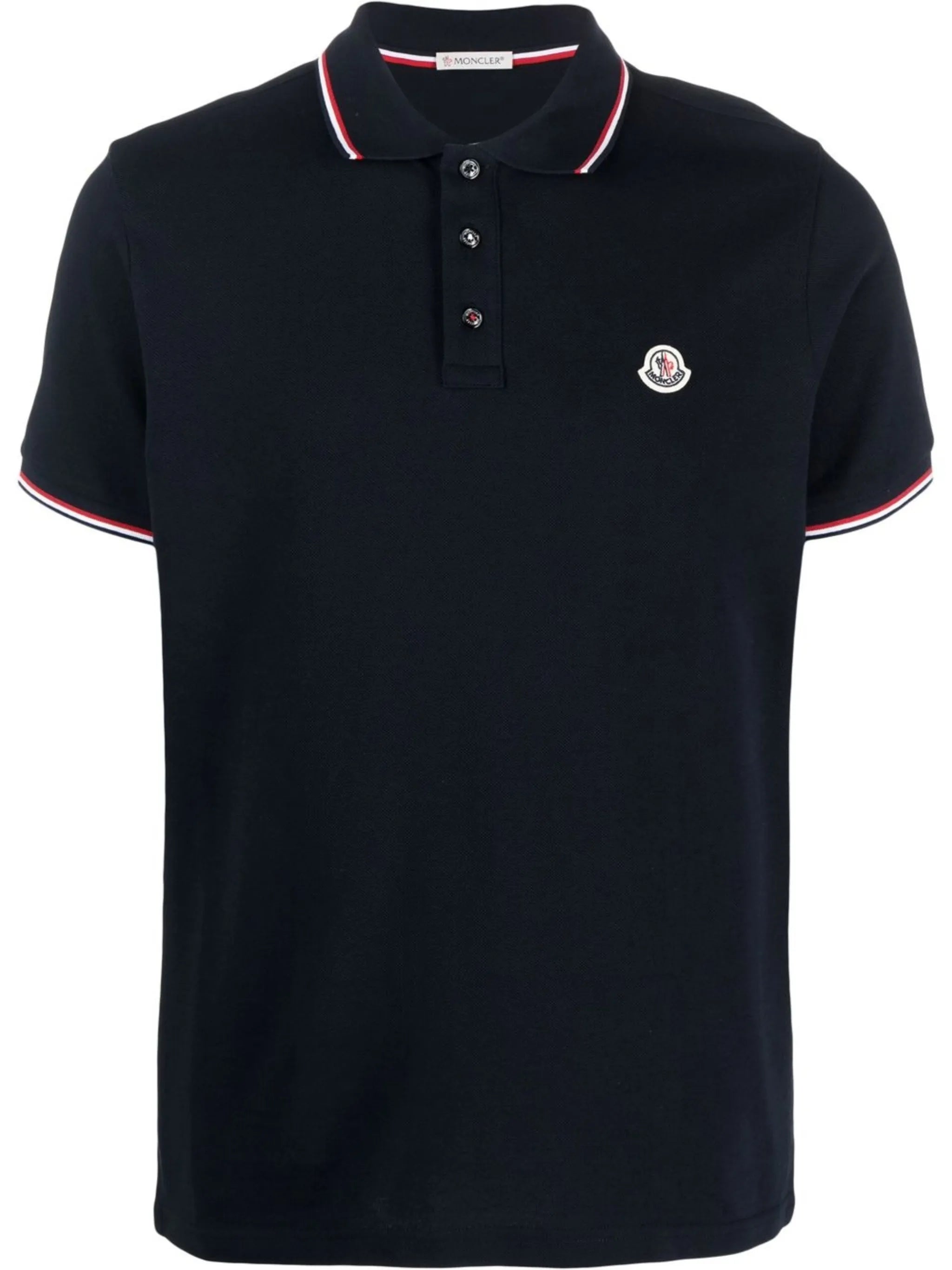 logo-patch tipped polo shirt