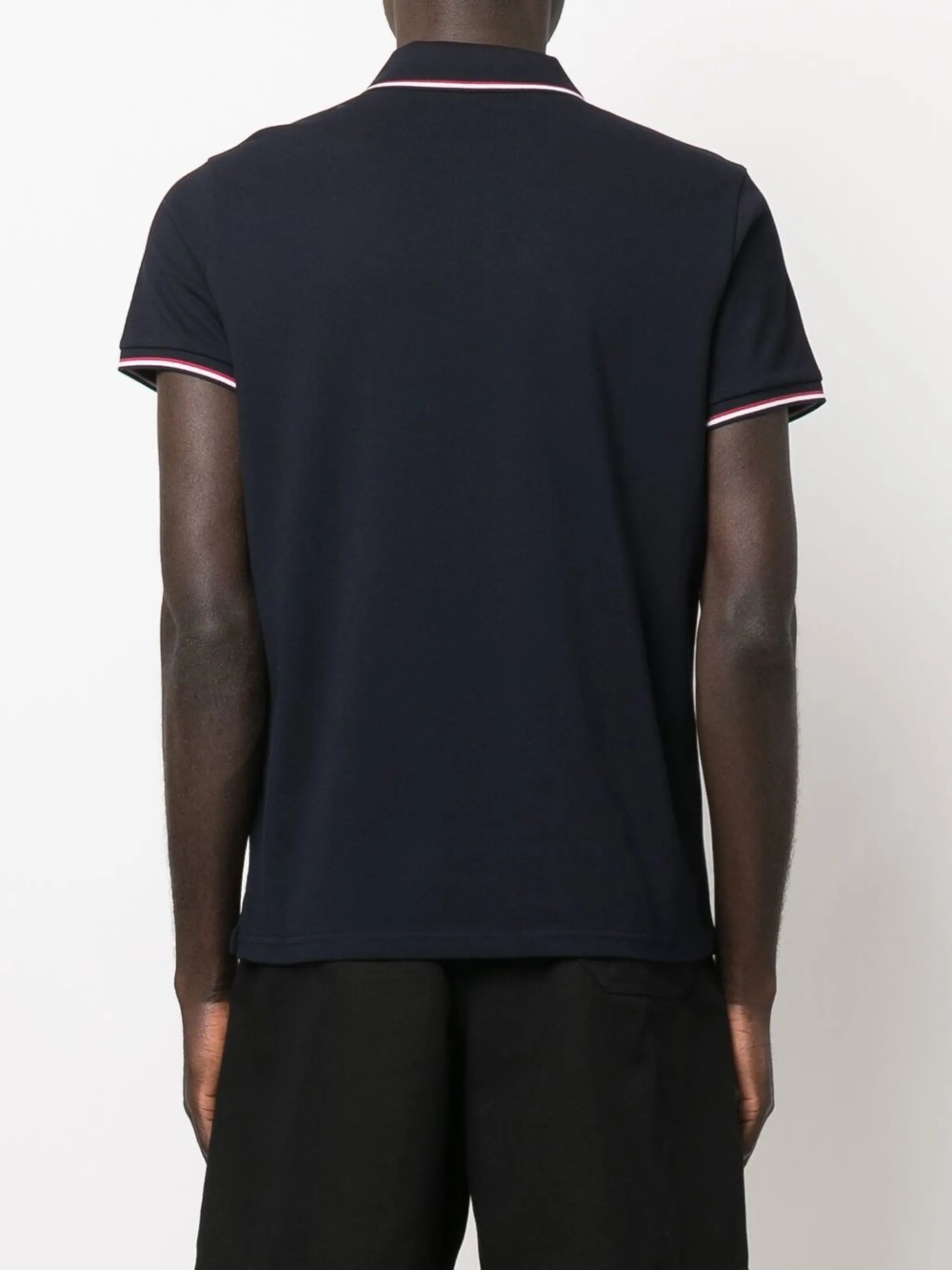 logo-patch tipped polo shirt