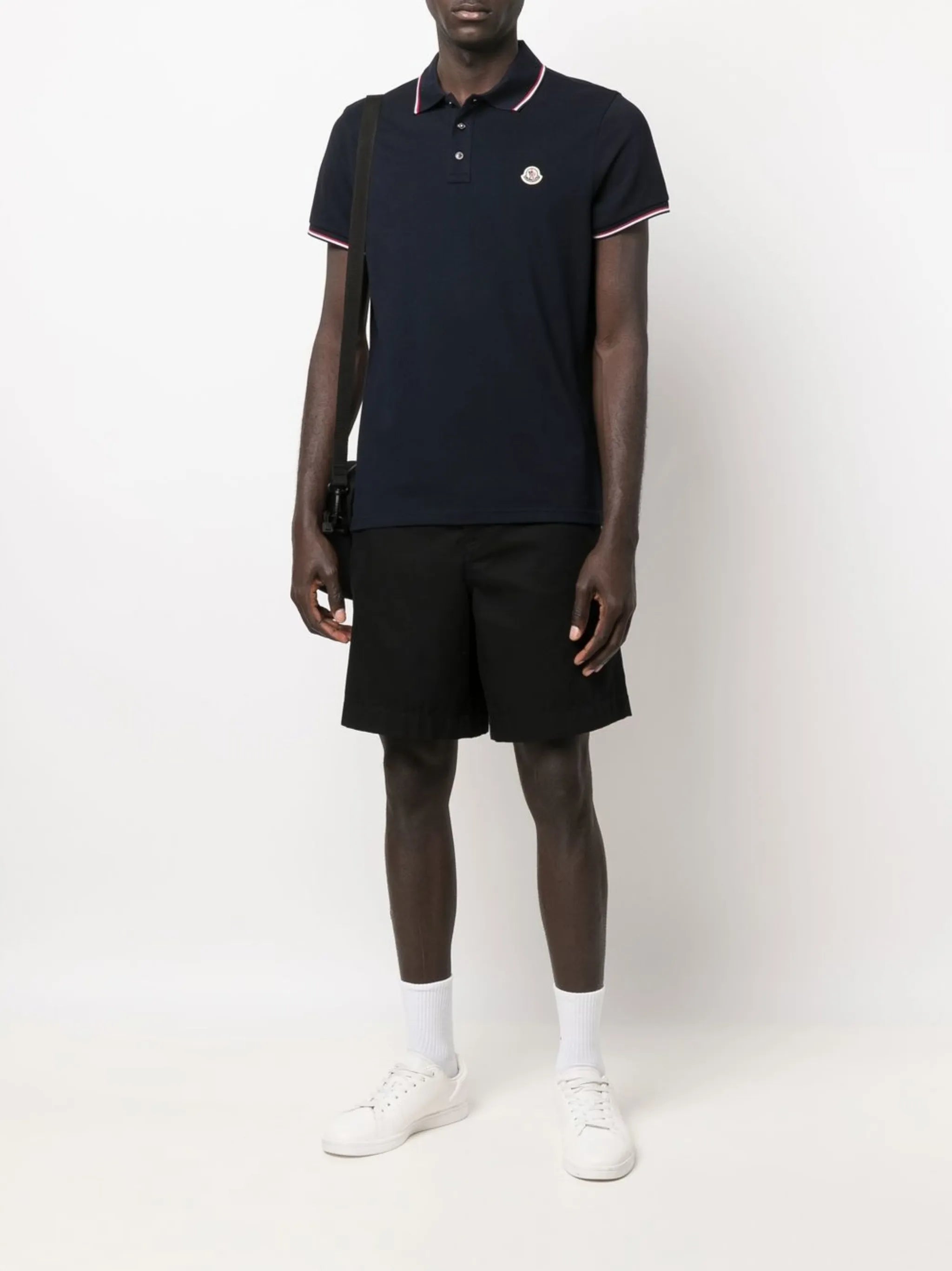 logo-patch tipped polo shirt