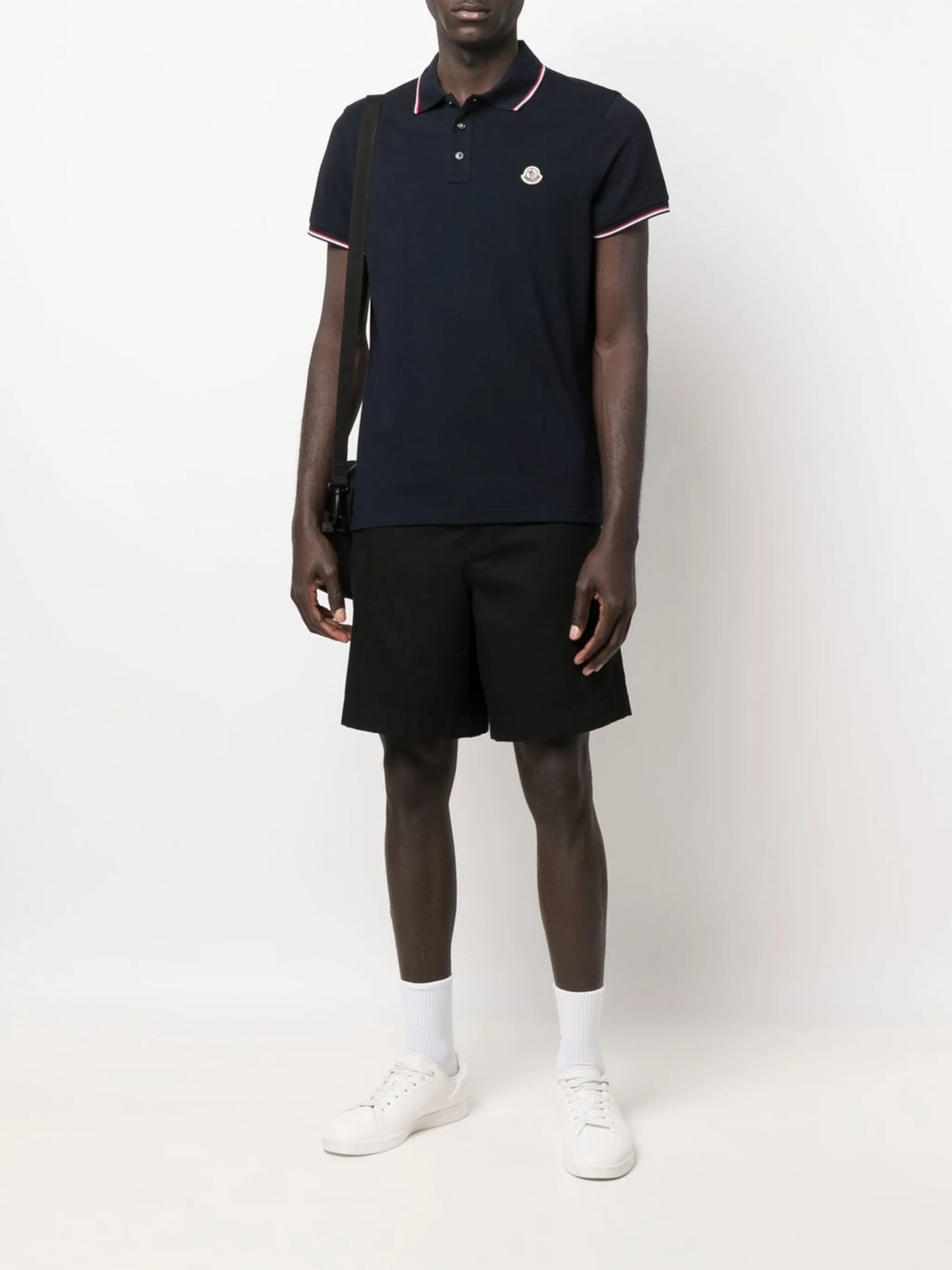 logo-patch tipped polo shirt
