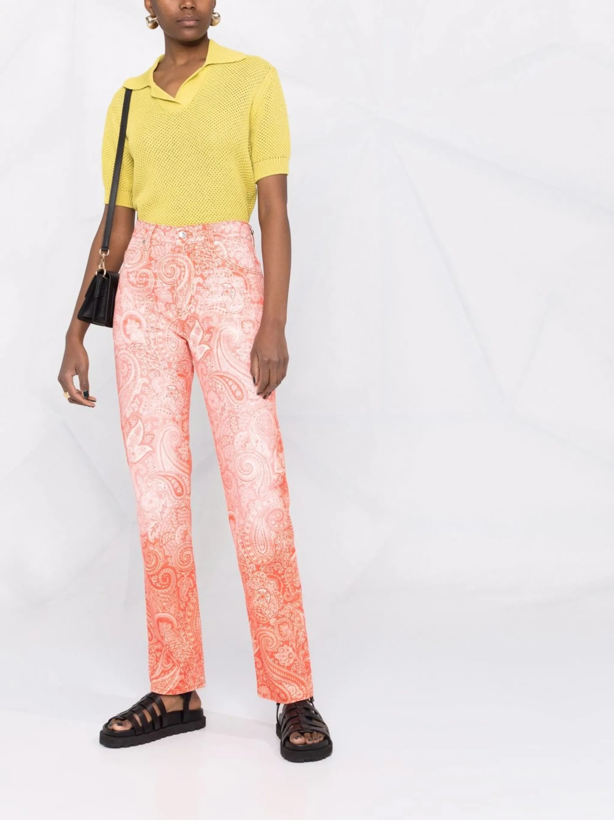 paisley-print straight-leg trousers
