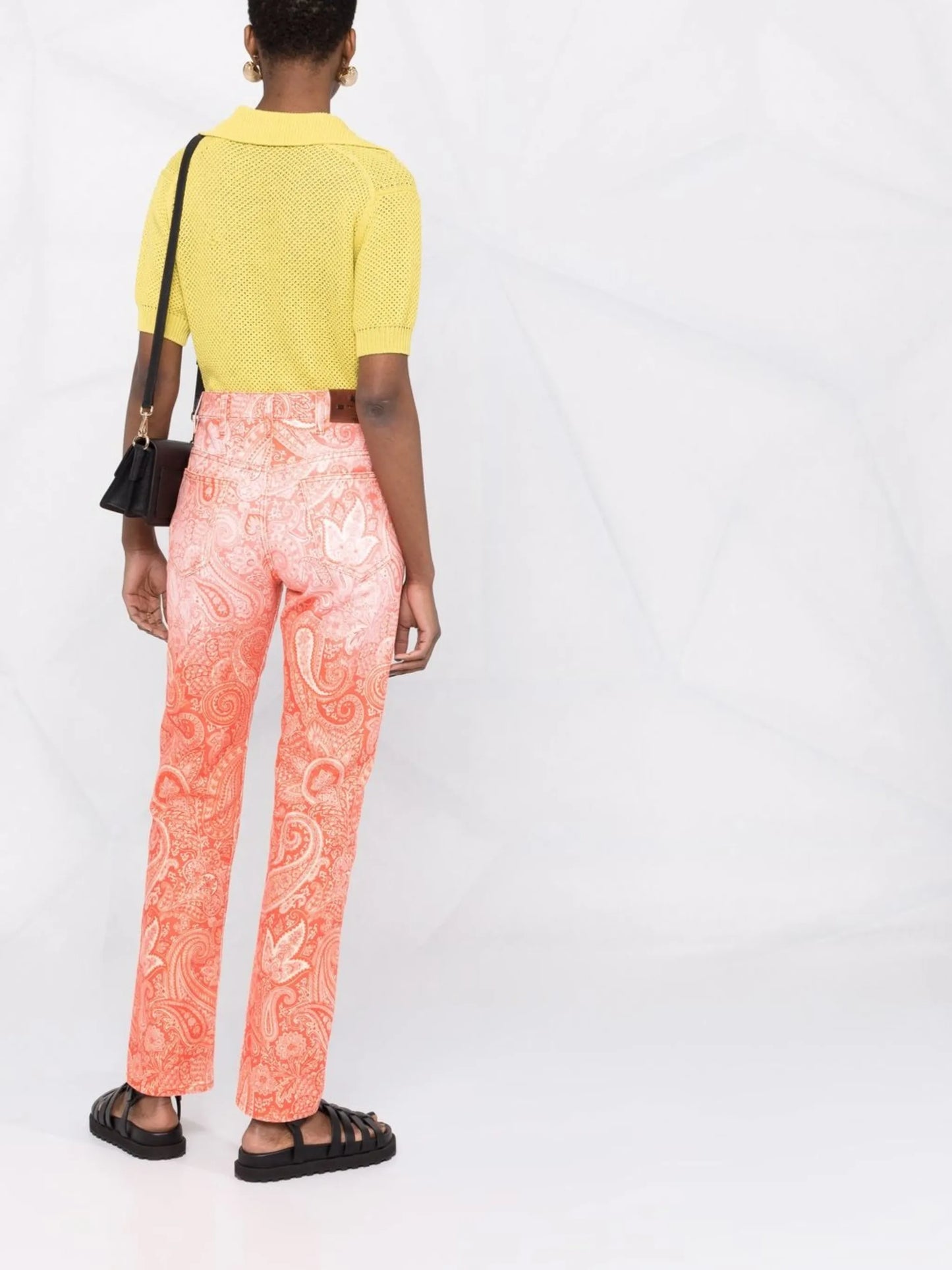 paisley-print straight-leg trousers