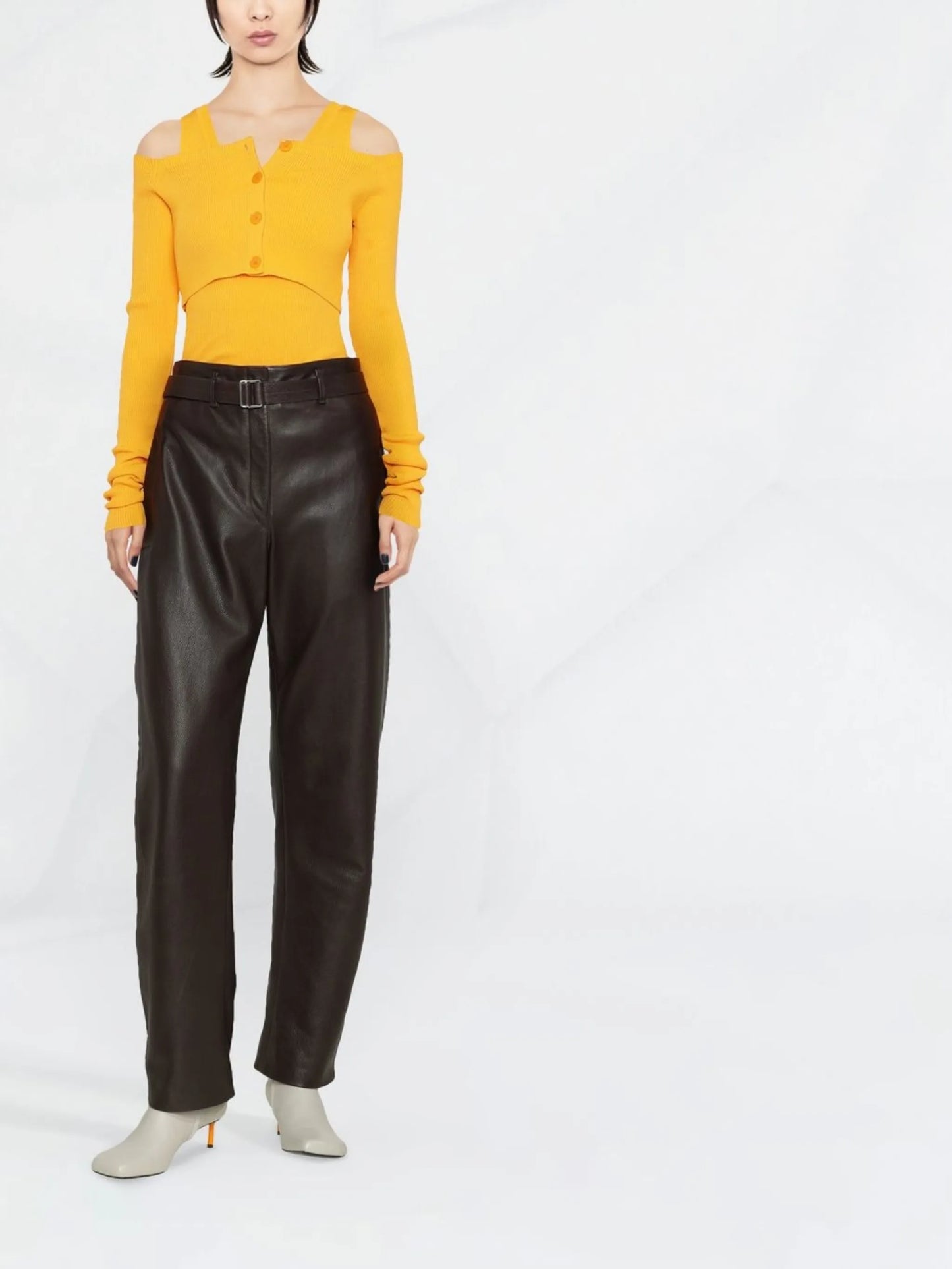 layered cold-shoulder jumper