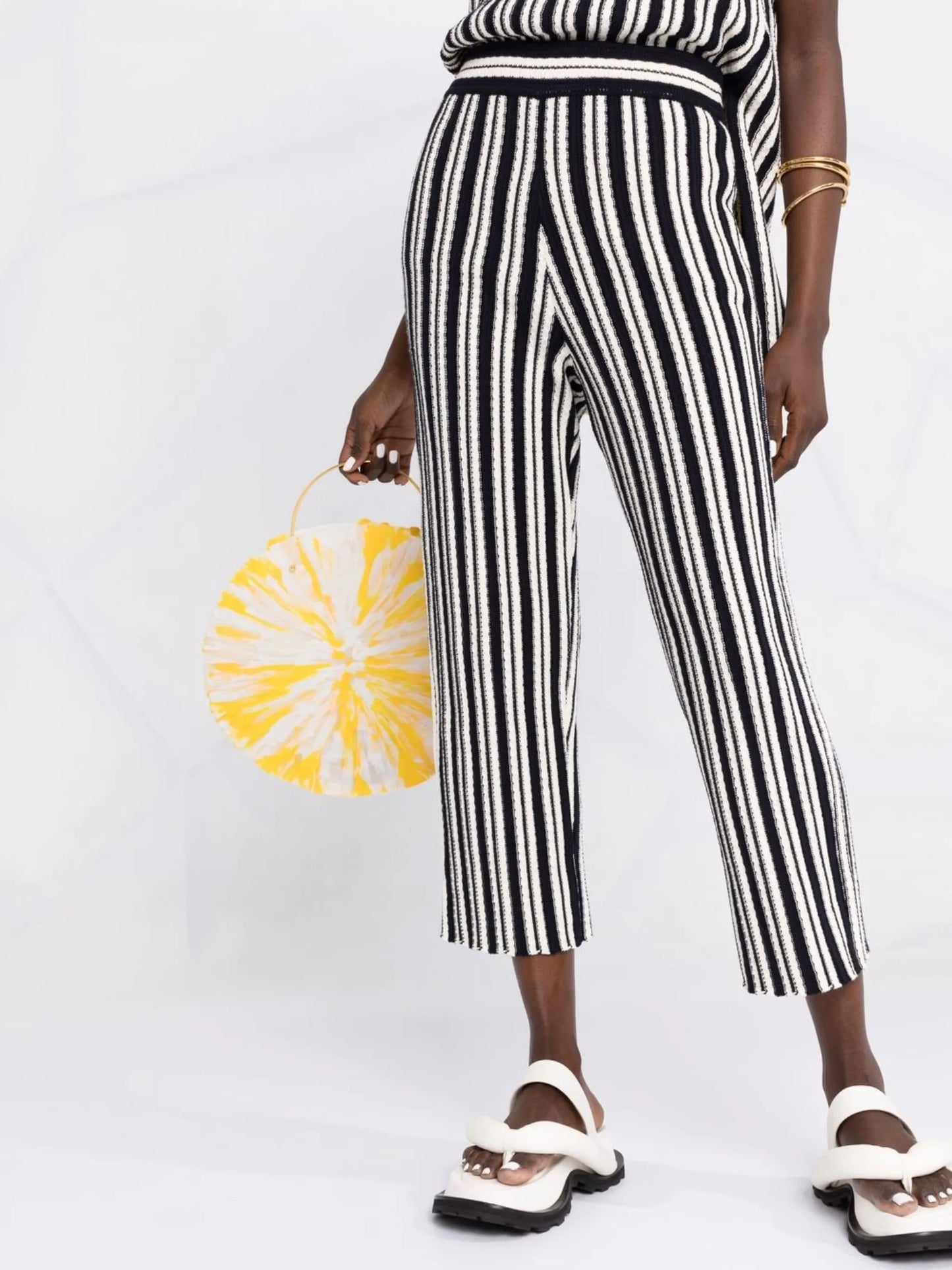 striped cropped trousers