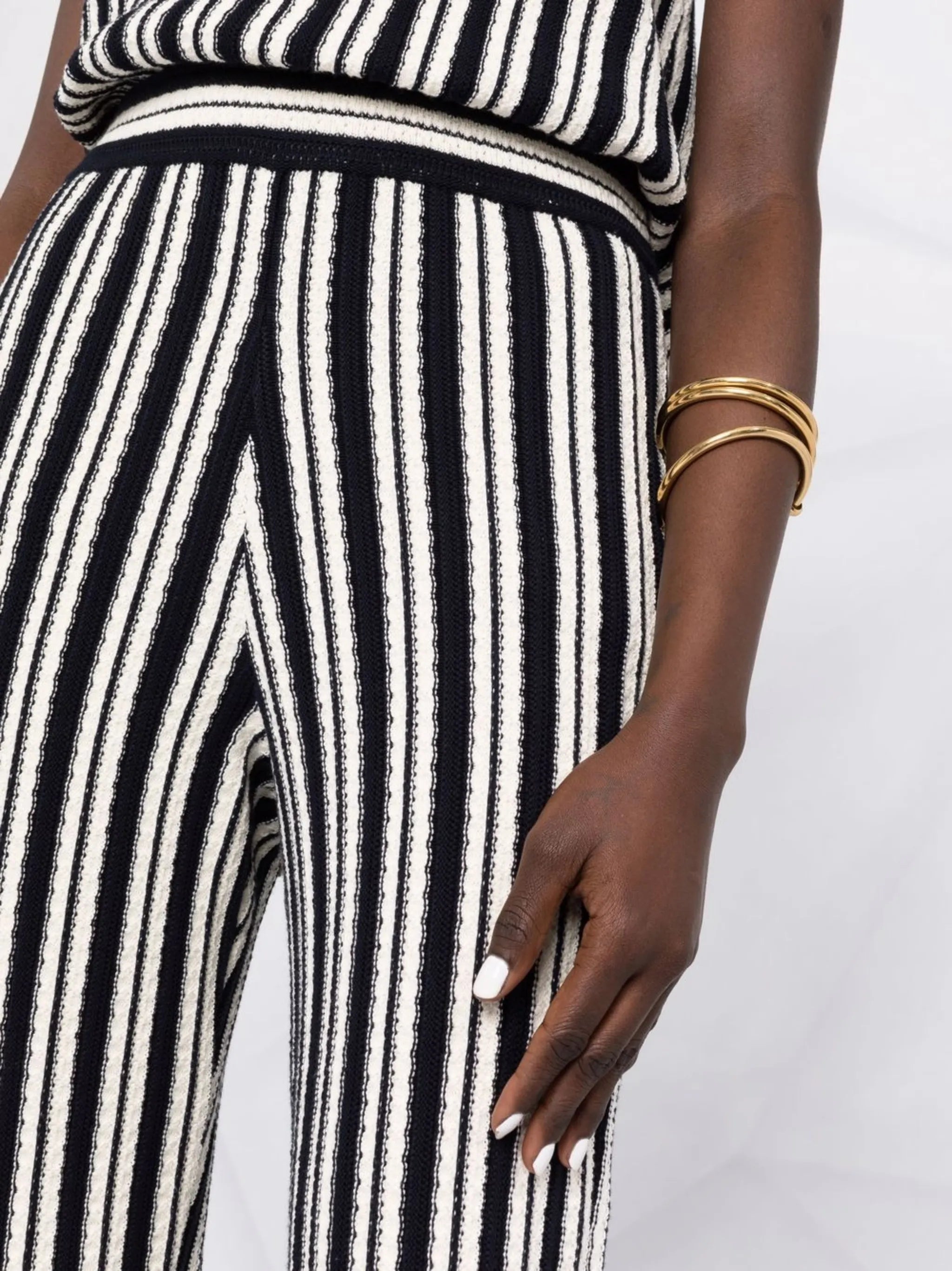 striped cropped trousers