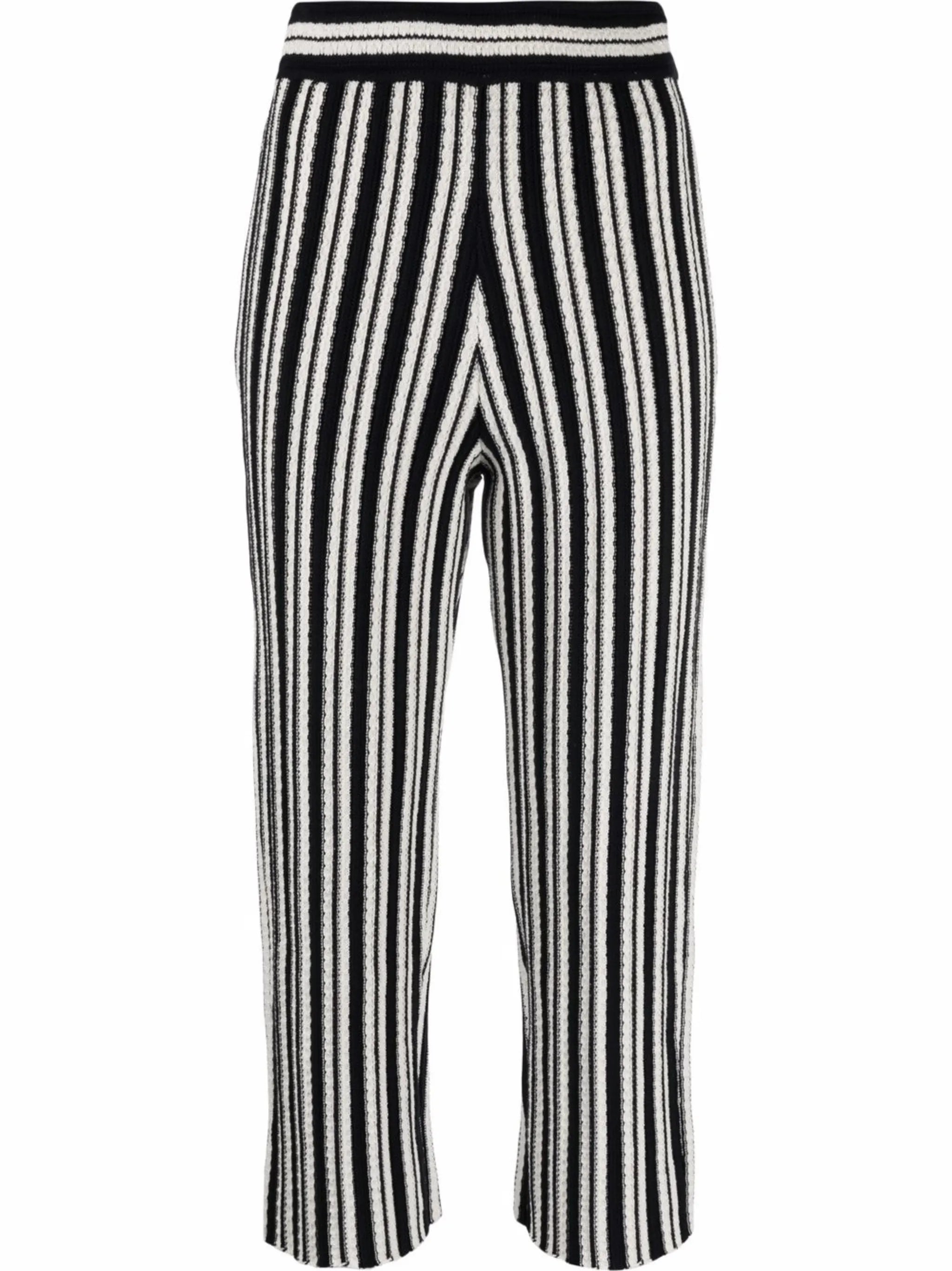 striped cropped trousers