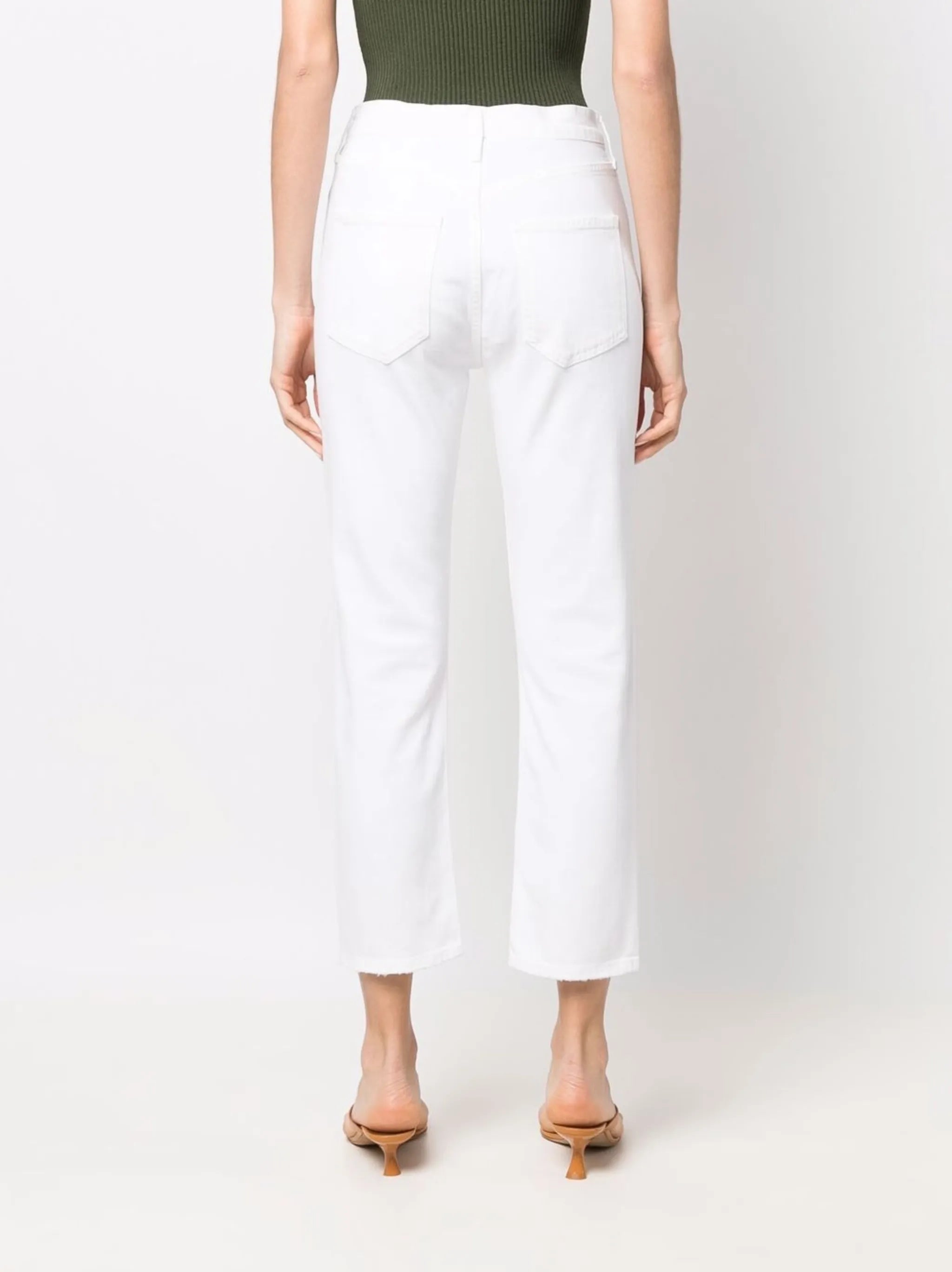 high-waist cropped jeans