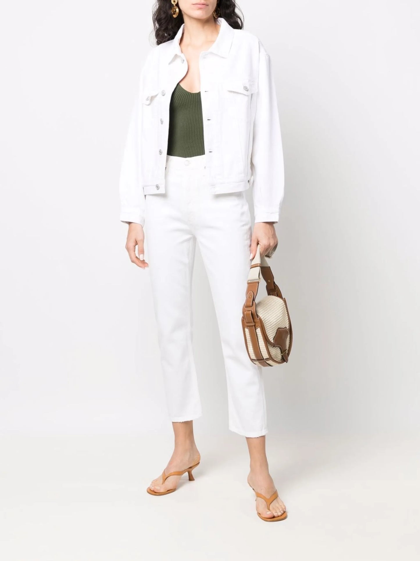 high-waist cropped jeans