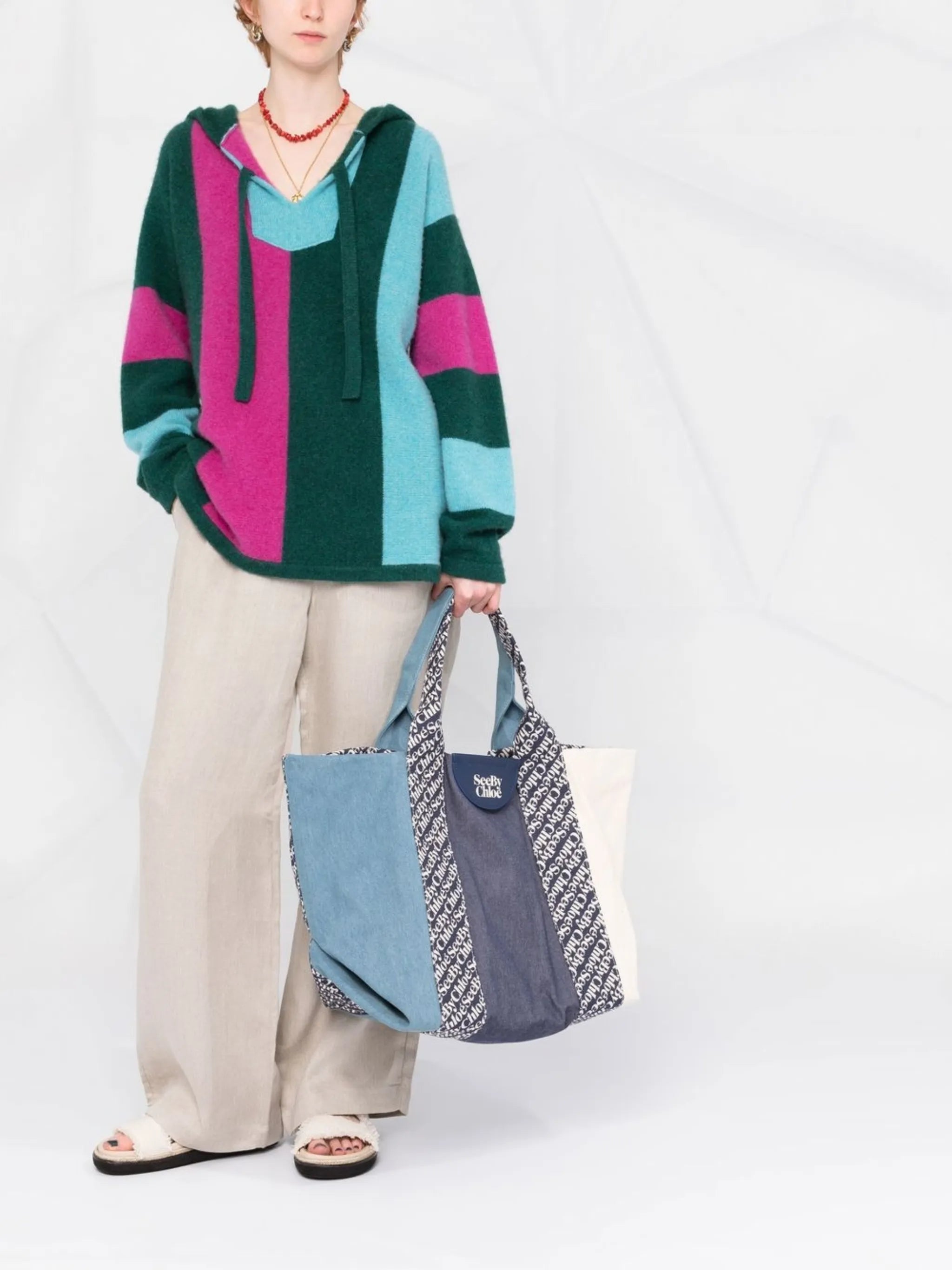 logo print tote bag