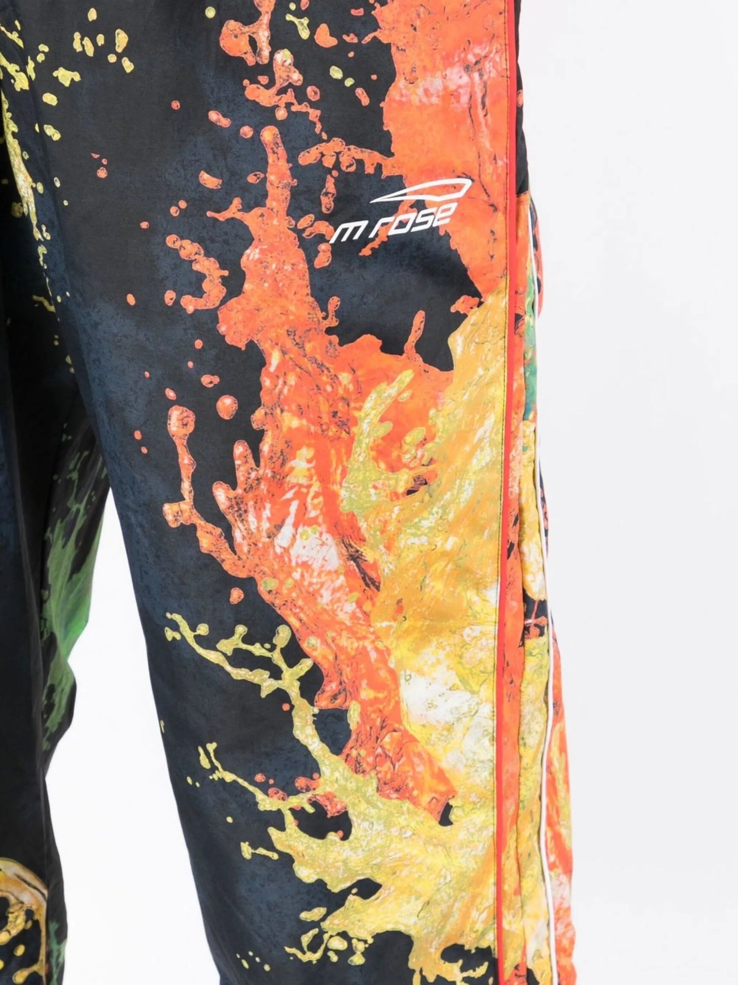 paint-print wide-leg trousers