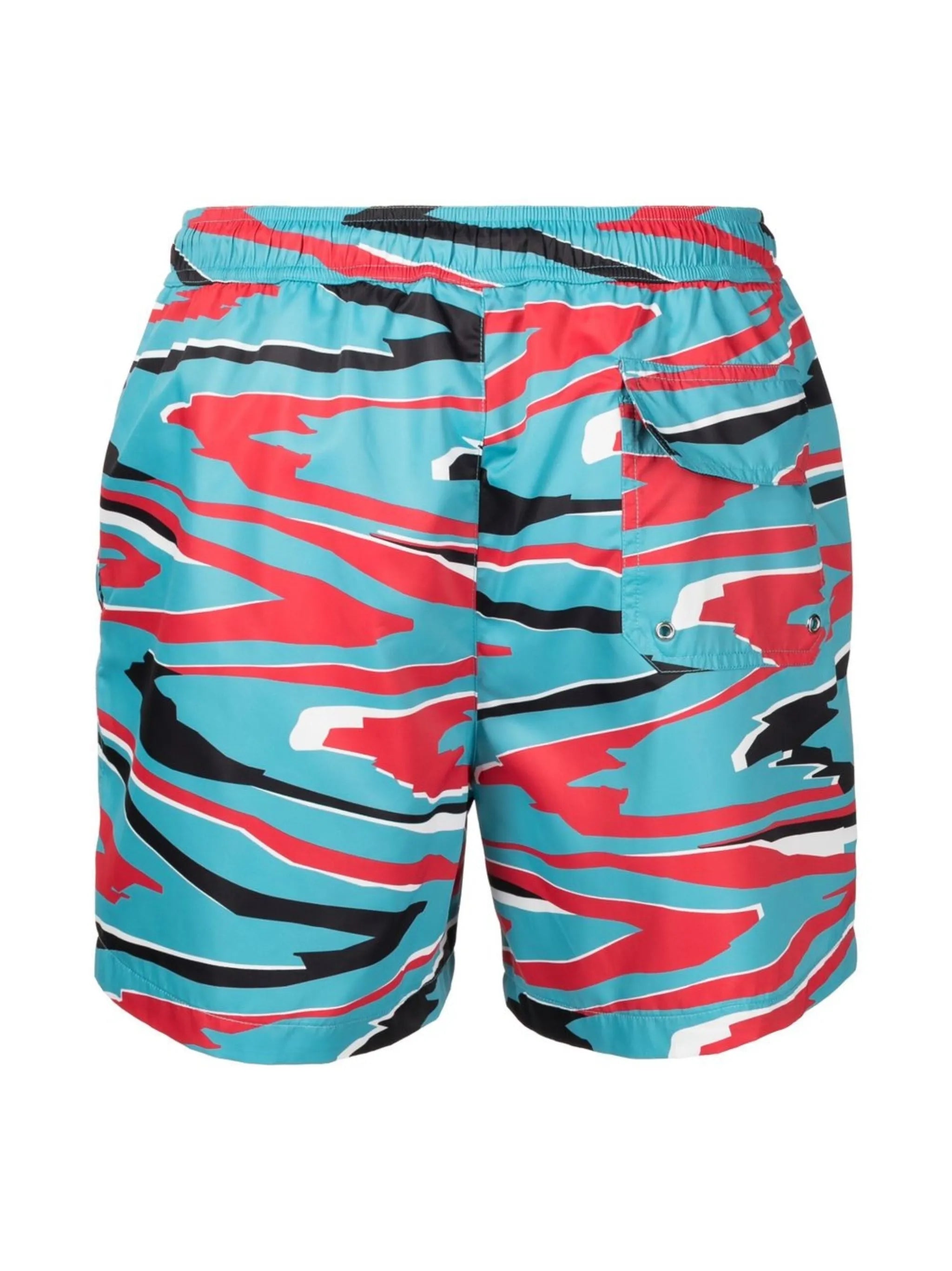 wave-print swim shorts