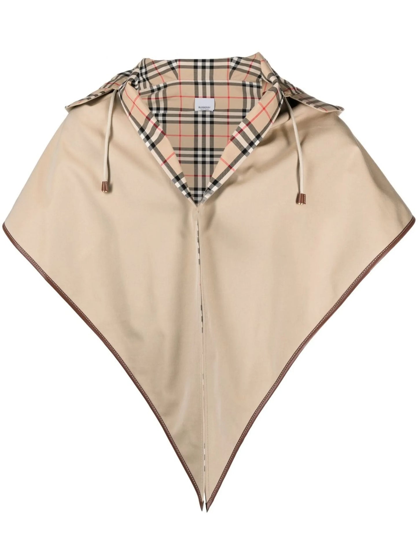 Vintage Check hooded poncho