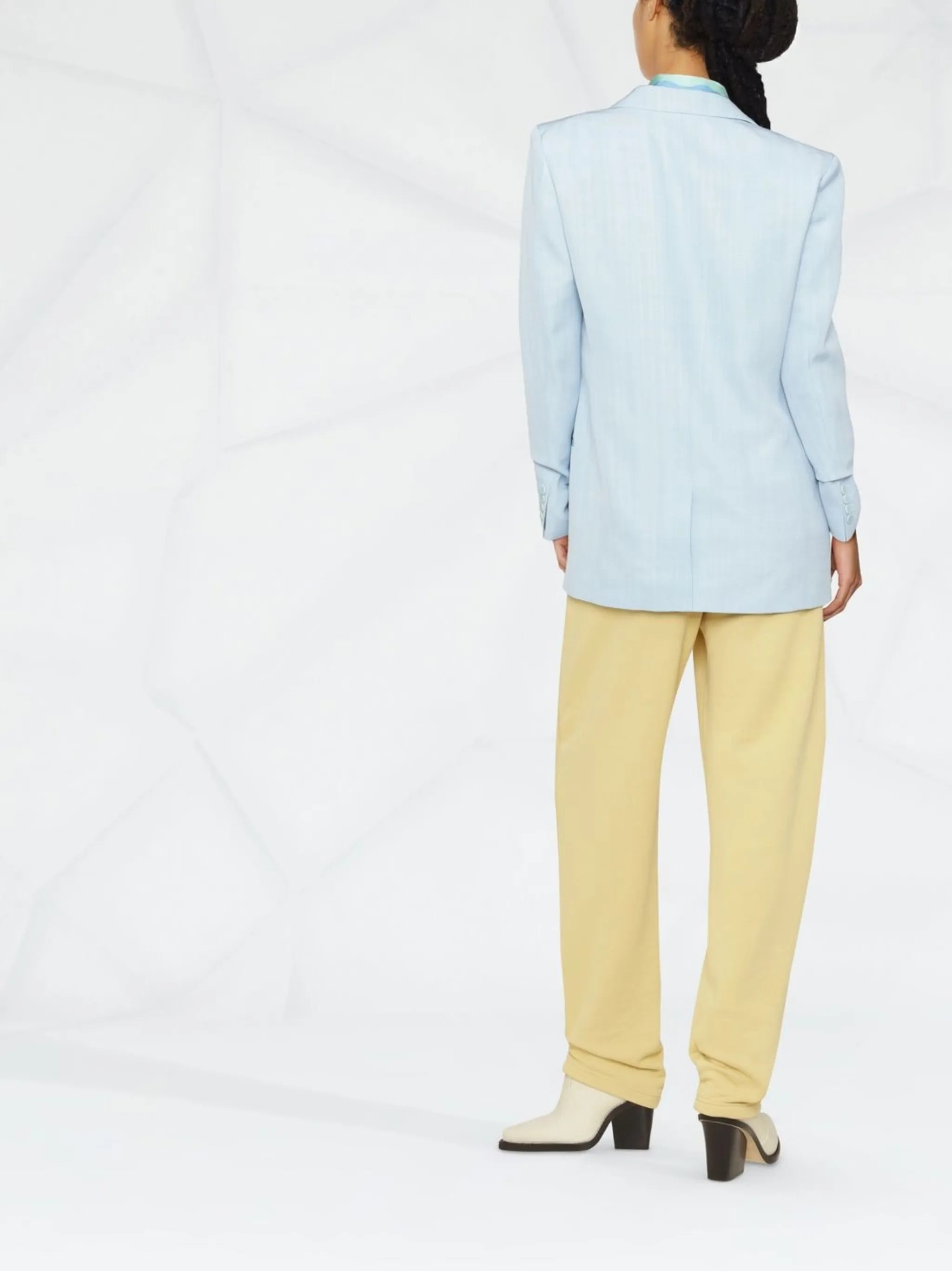 peak lapels double-breasted blazer