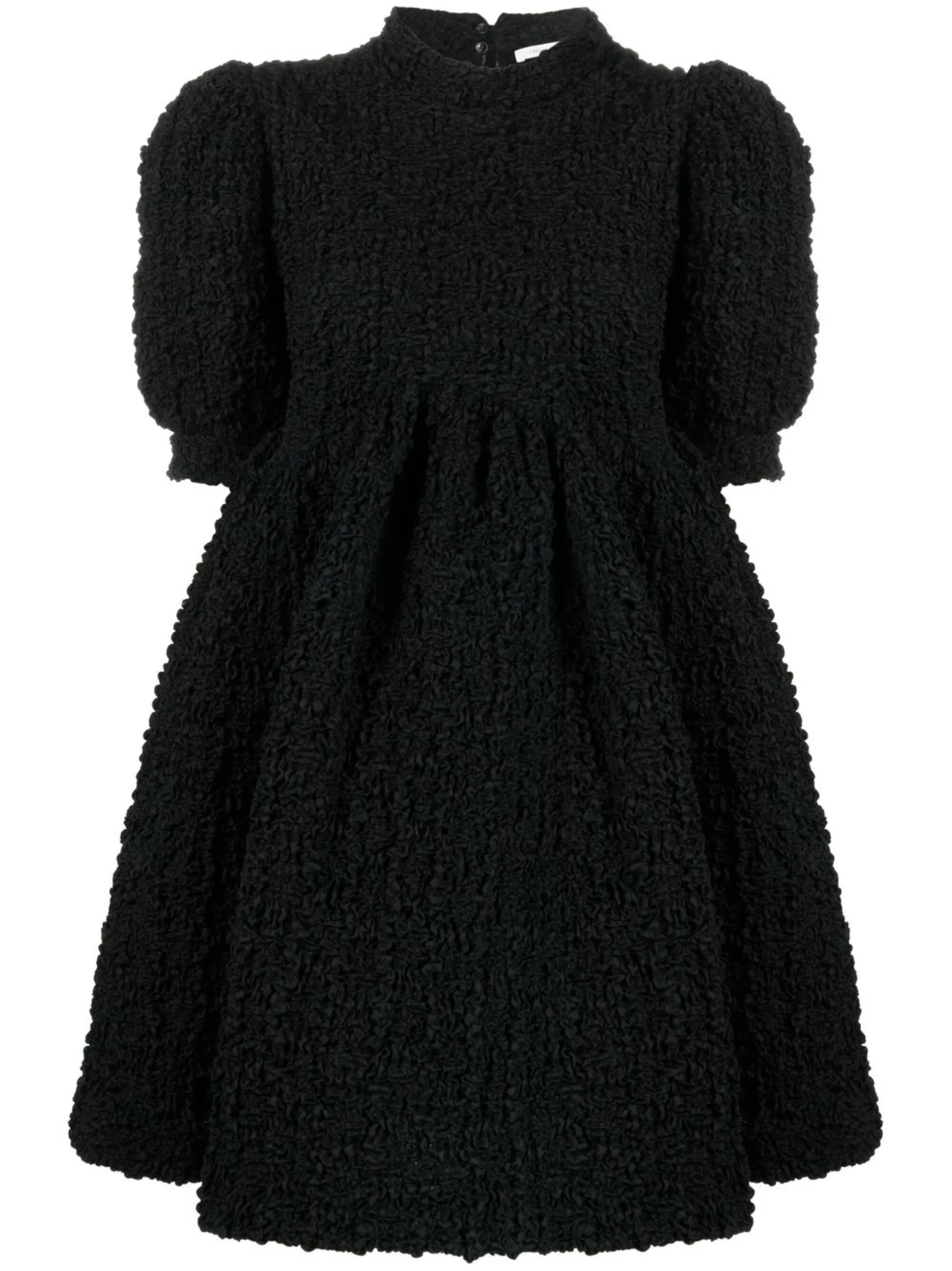 Uma puff-sleeves smocked mini dress