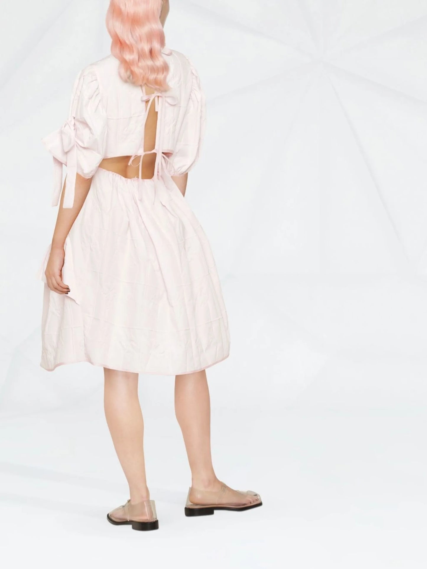 Danita ruffle-trim midi dress