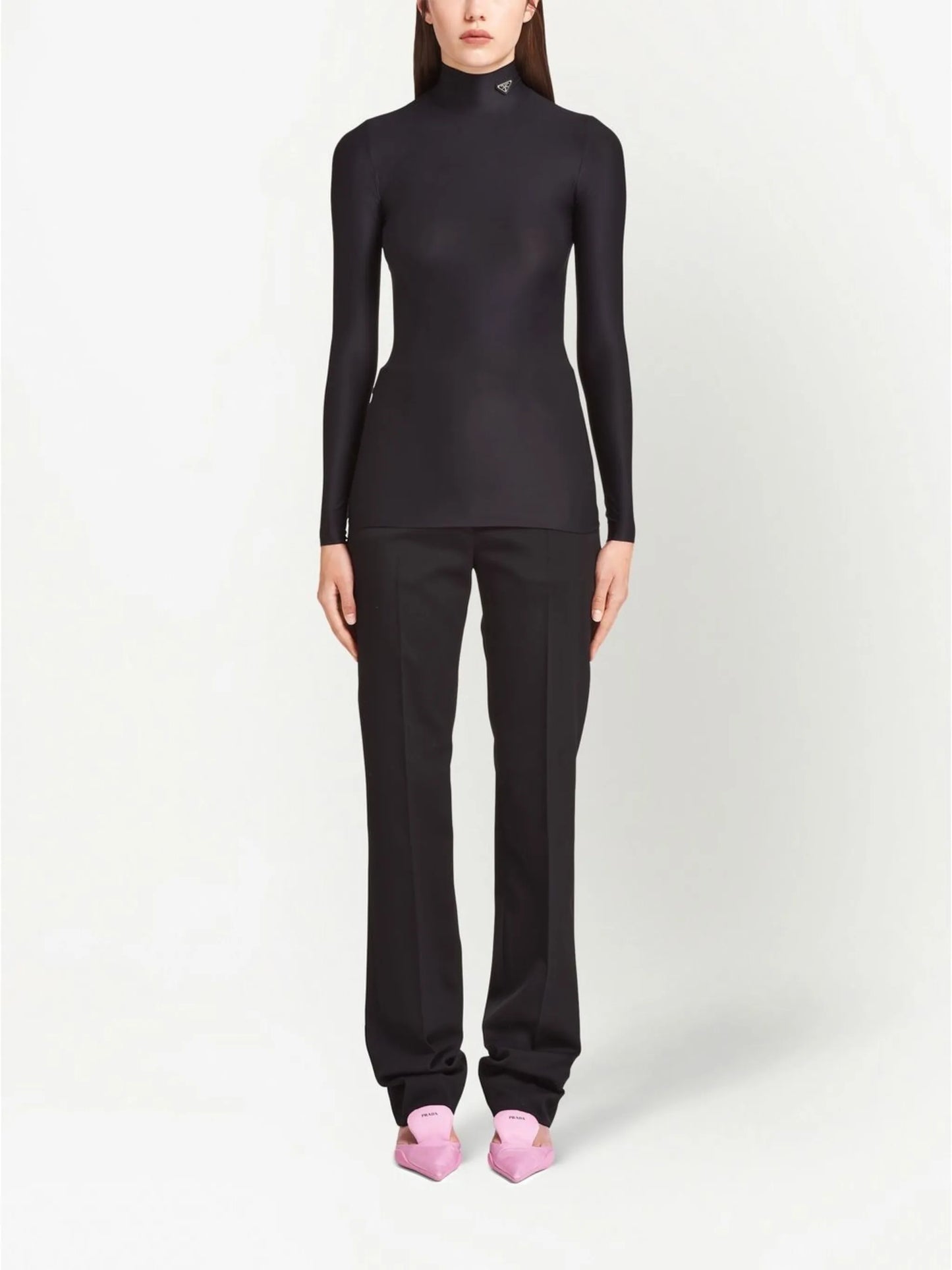 triangle-logo roll-neck top
