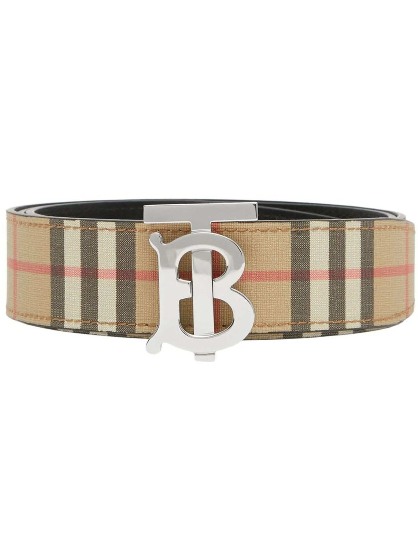reversible check monogram belt