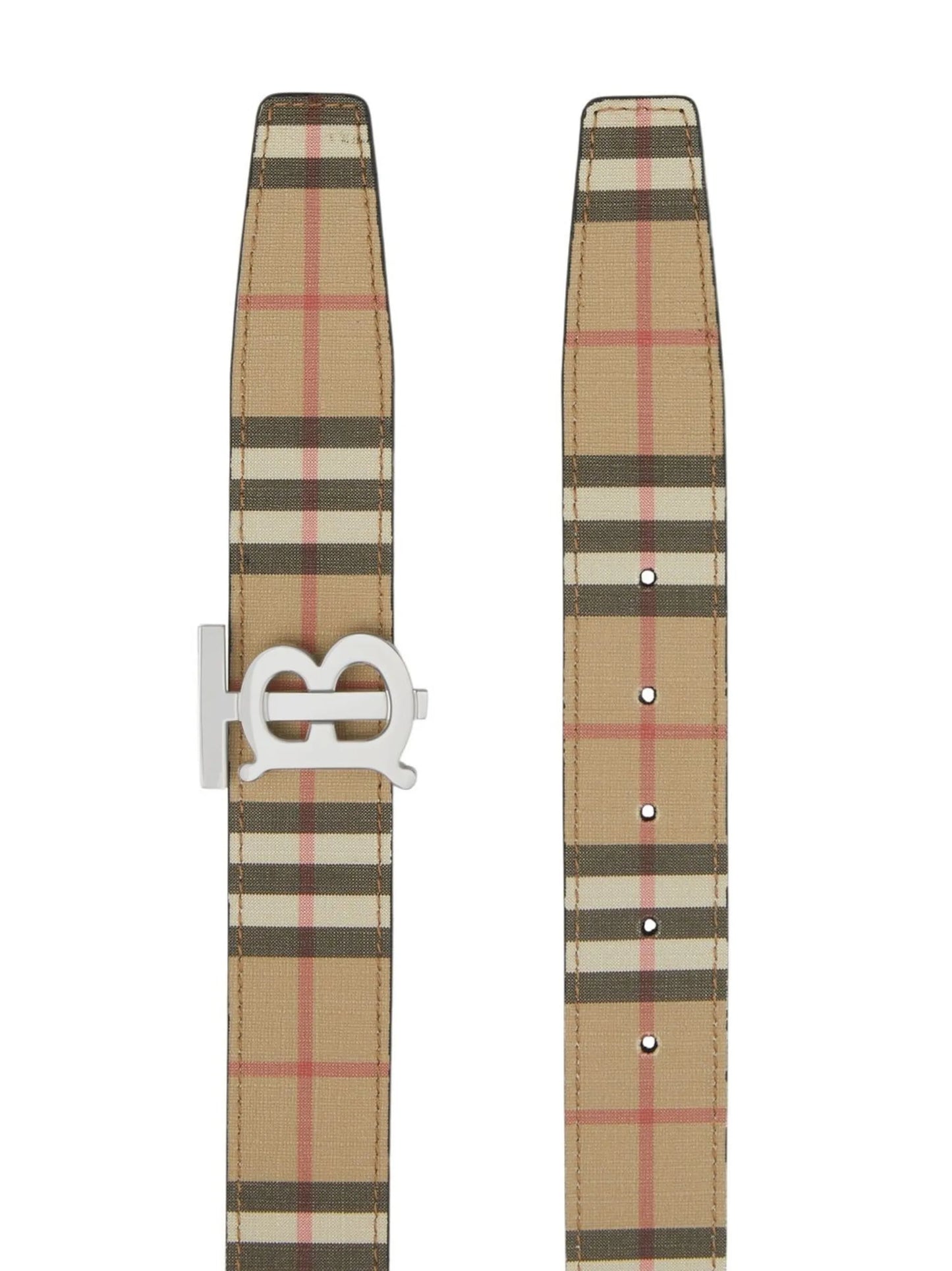 reversible check monogram belt