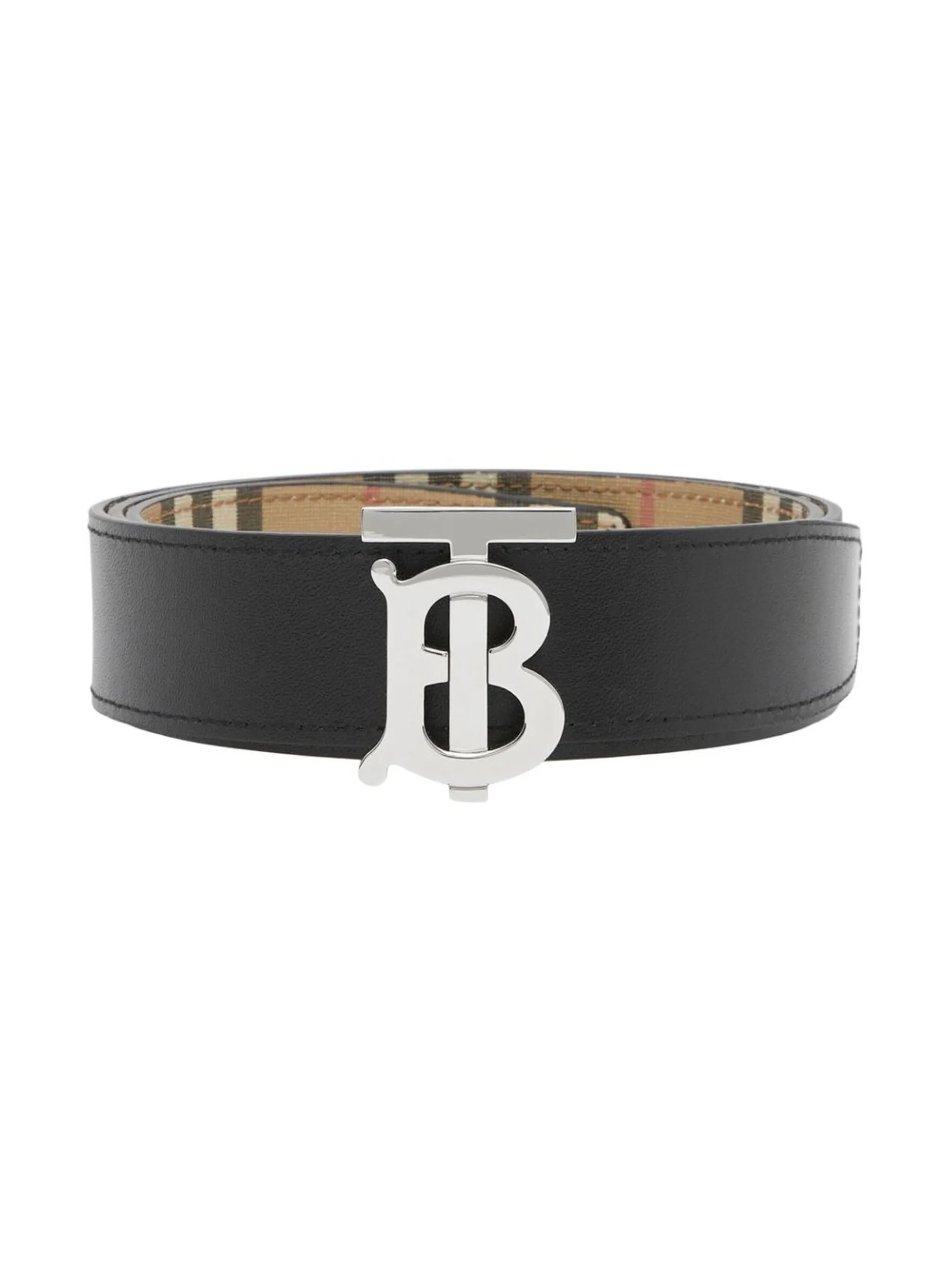 reversible check monogram belt