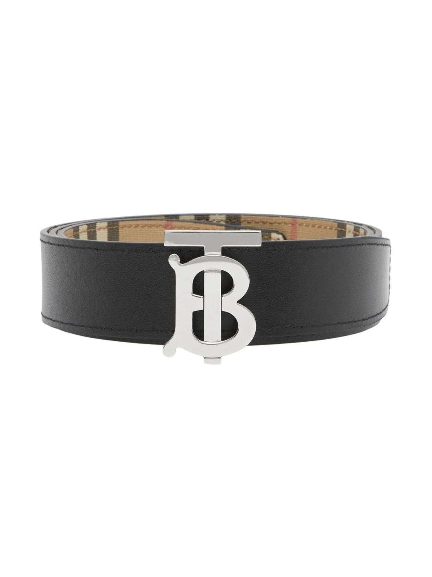reversible check monogram belt
