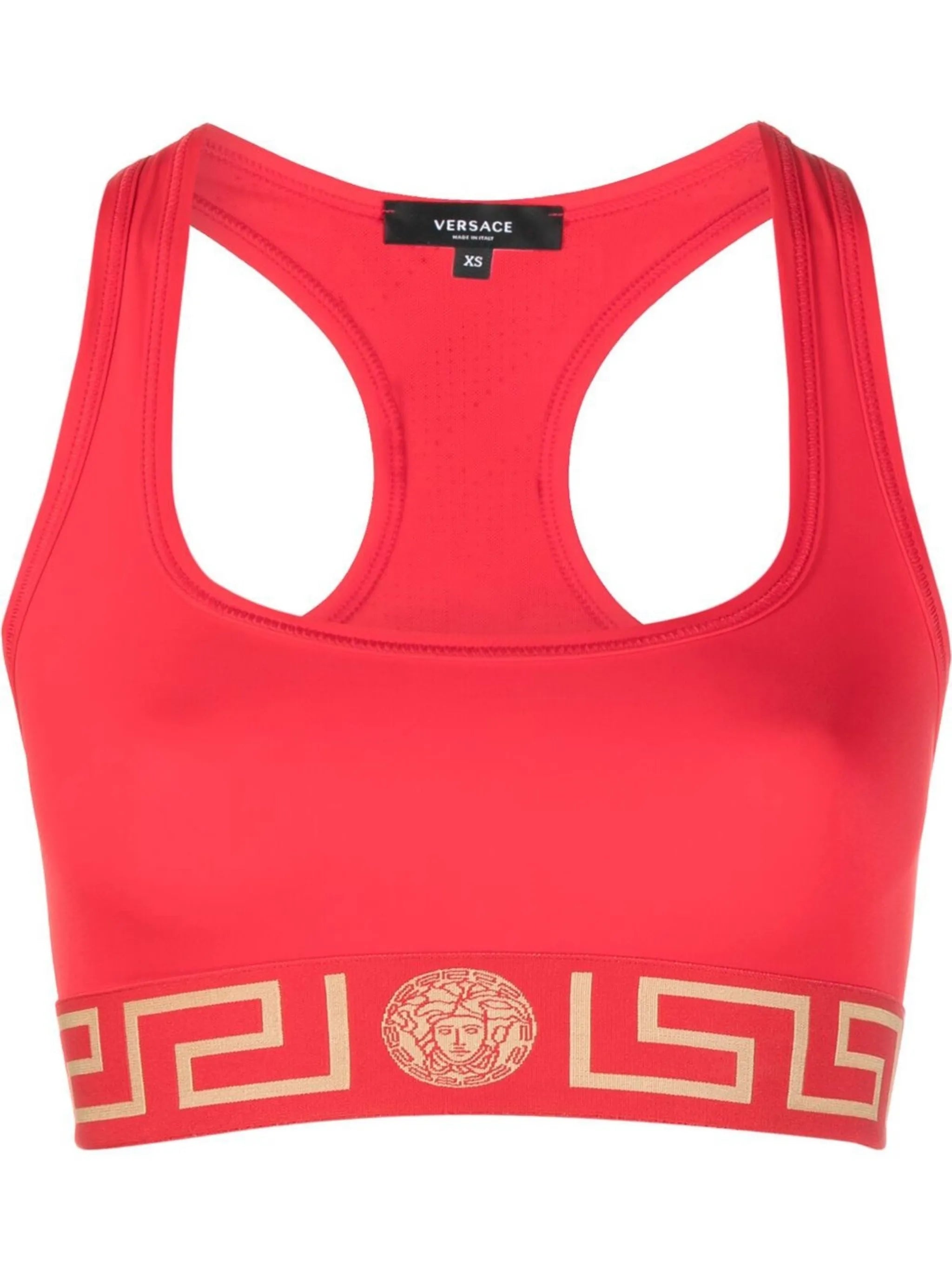 Greca-print cropped top