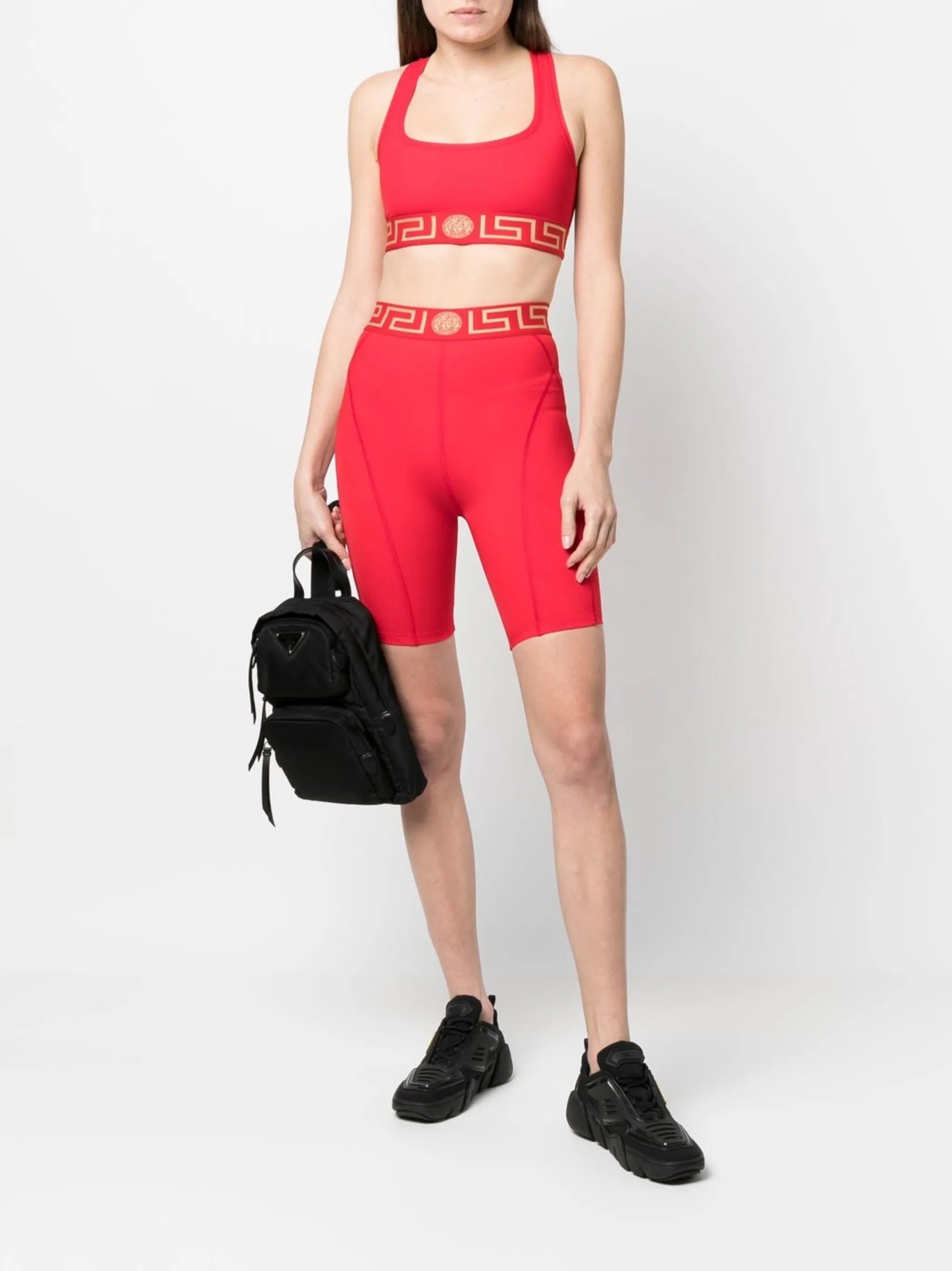 Greca-print cropped top