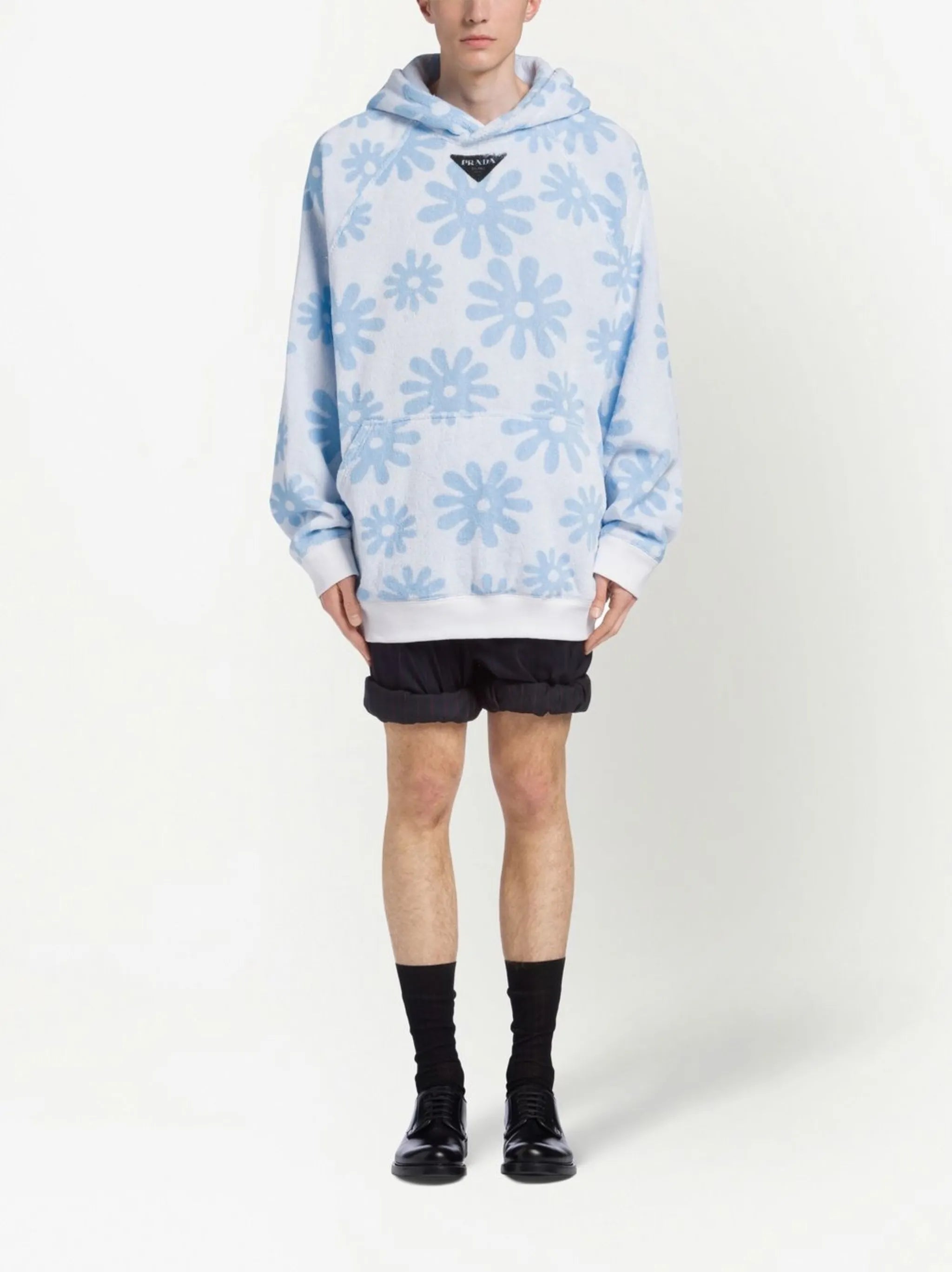 jacquard terrycloth hoodie