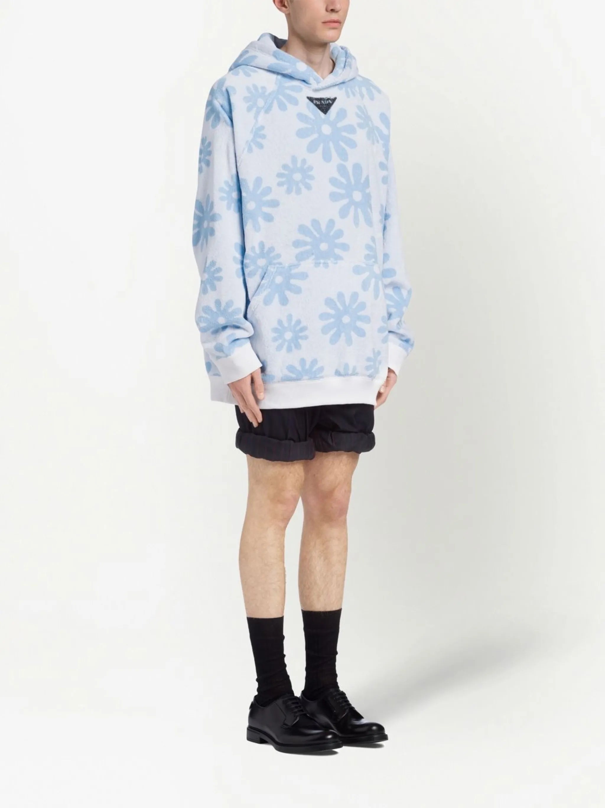 jacquard terrycloth hoodie